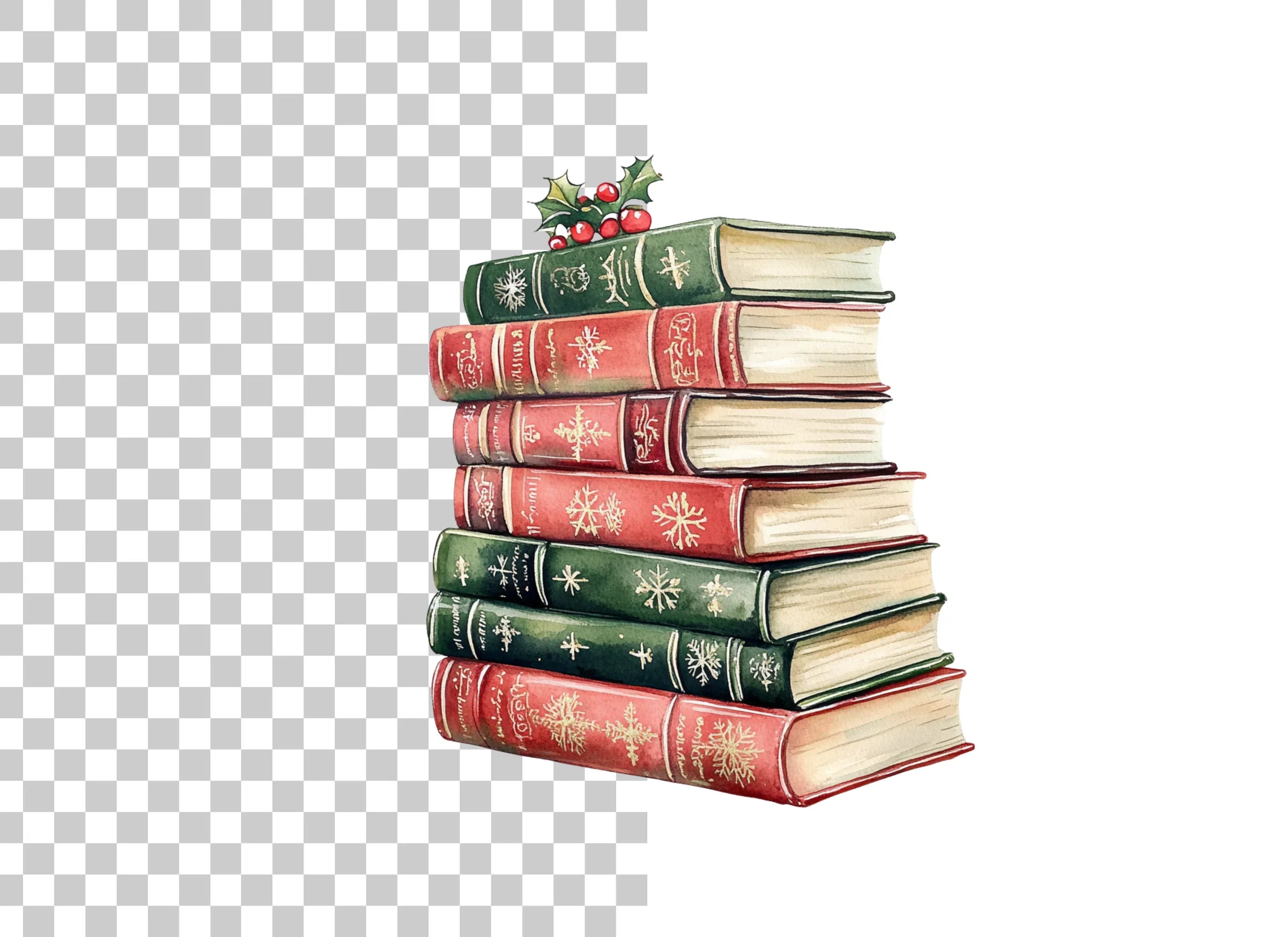 Holiday Book Stack Clipart Bundle