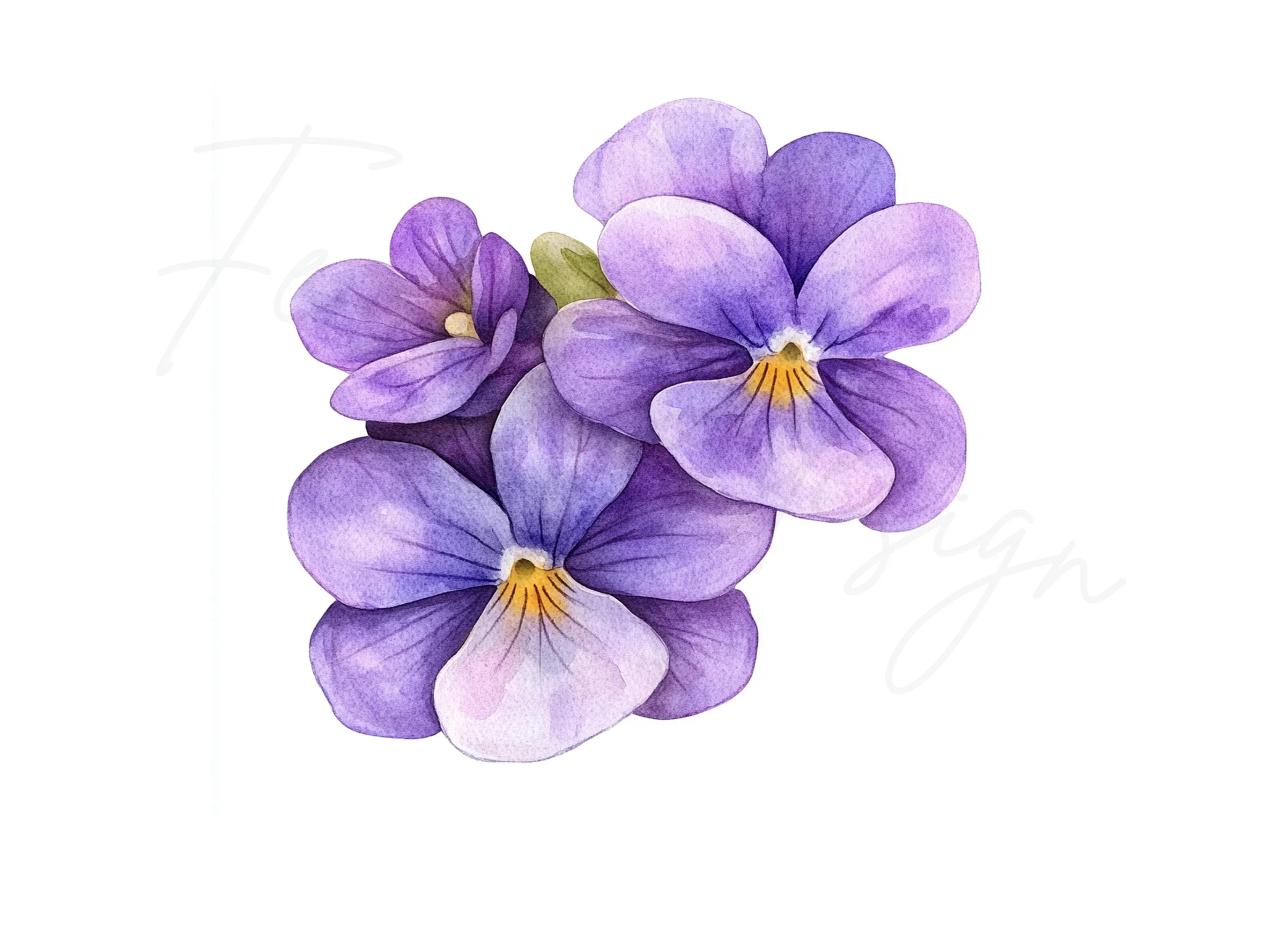 Purple Pansy Clipart Bundle