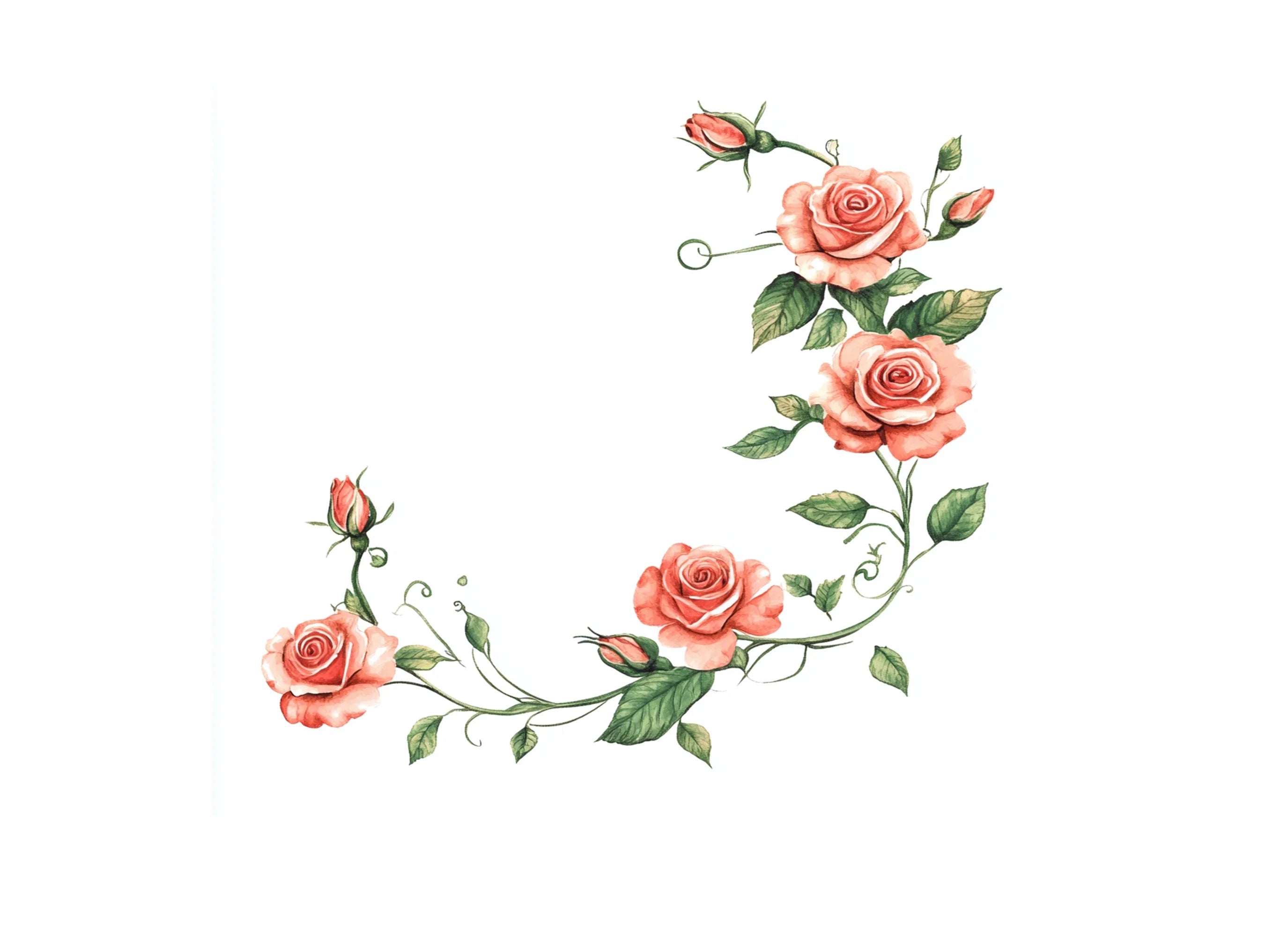 Elegant Floral Swirls Clipart Bundle