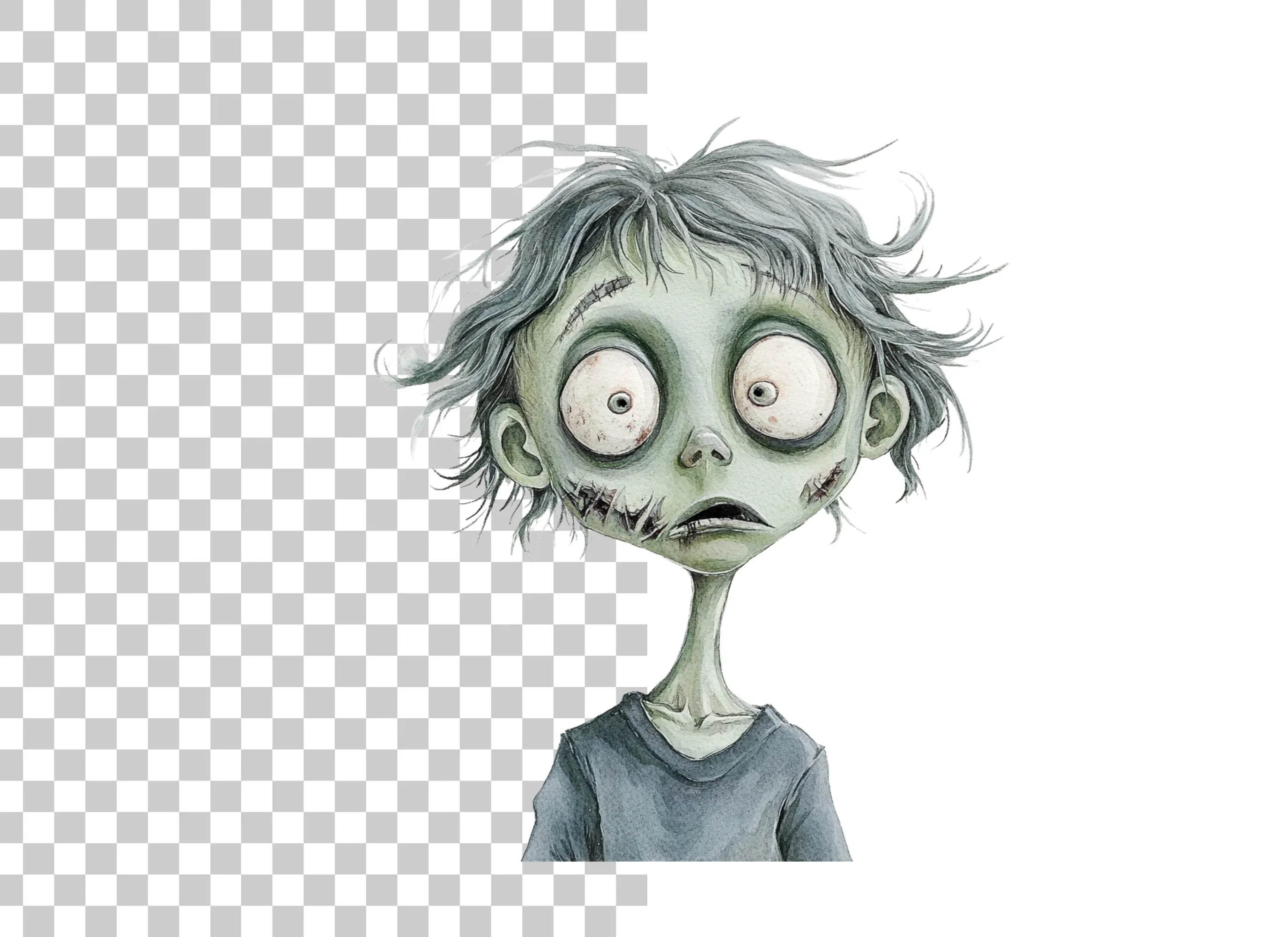 Three Zombie Kids Clipart Bundle