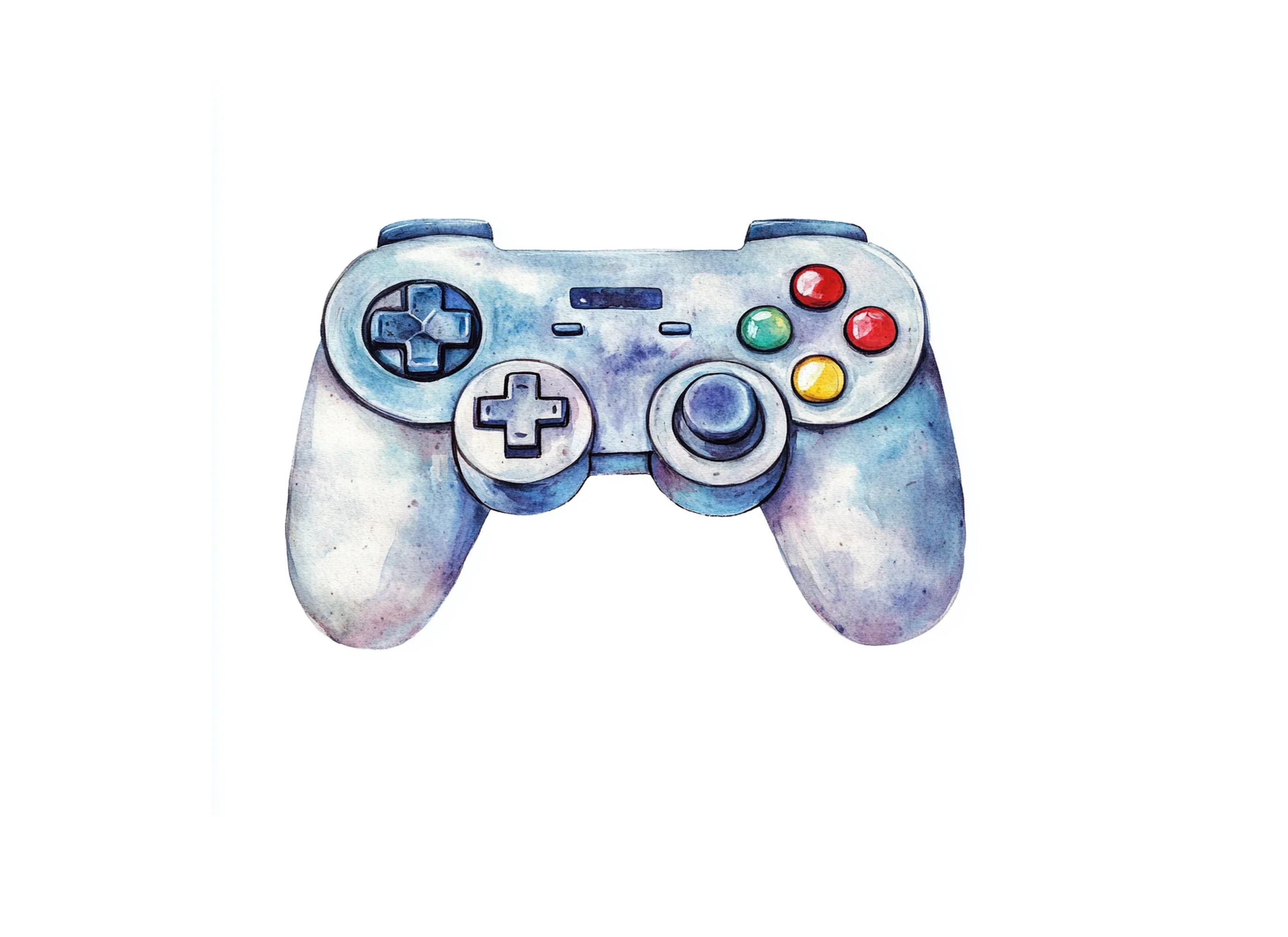 Hand Painted Video Game Controller Clipart Bundle