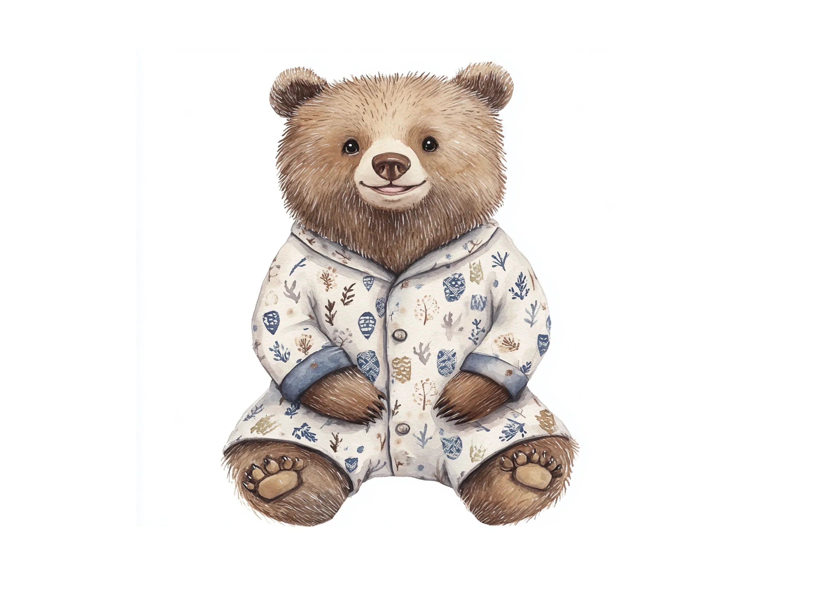 Cute Bear Pajamas Clipart Bundle