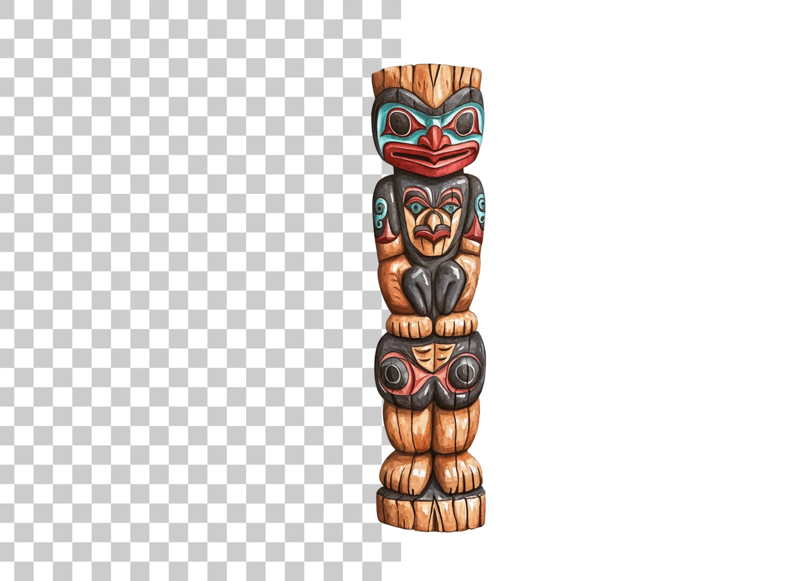 Traditional Totem Pole Clipart Bundle