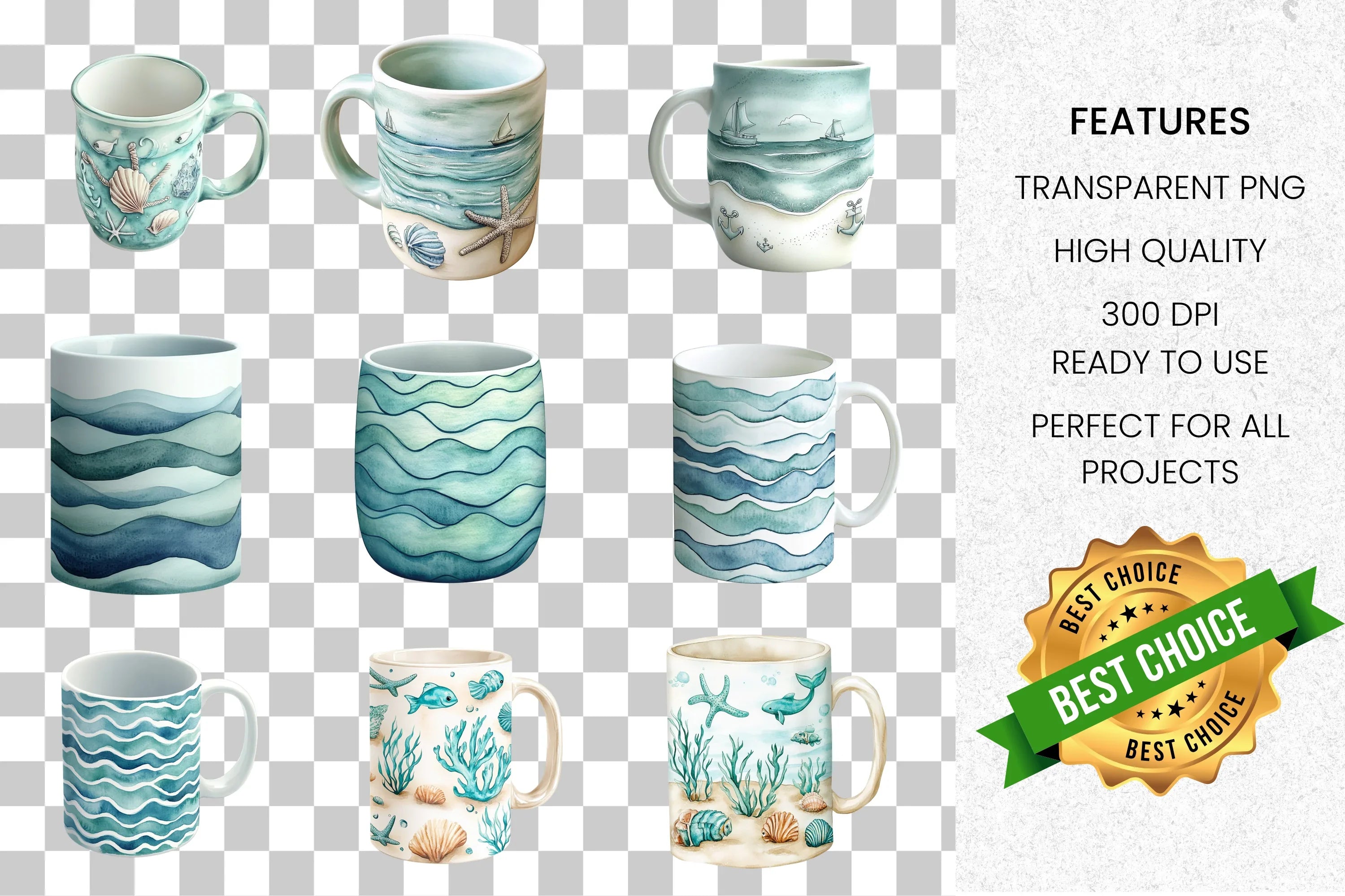 Ocean Themed Clipart Bundle