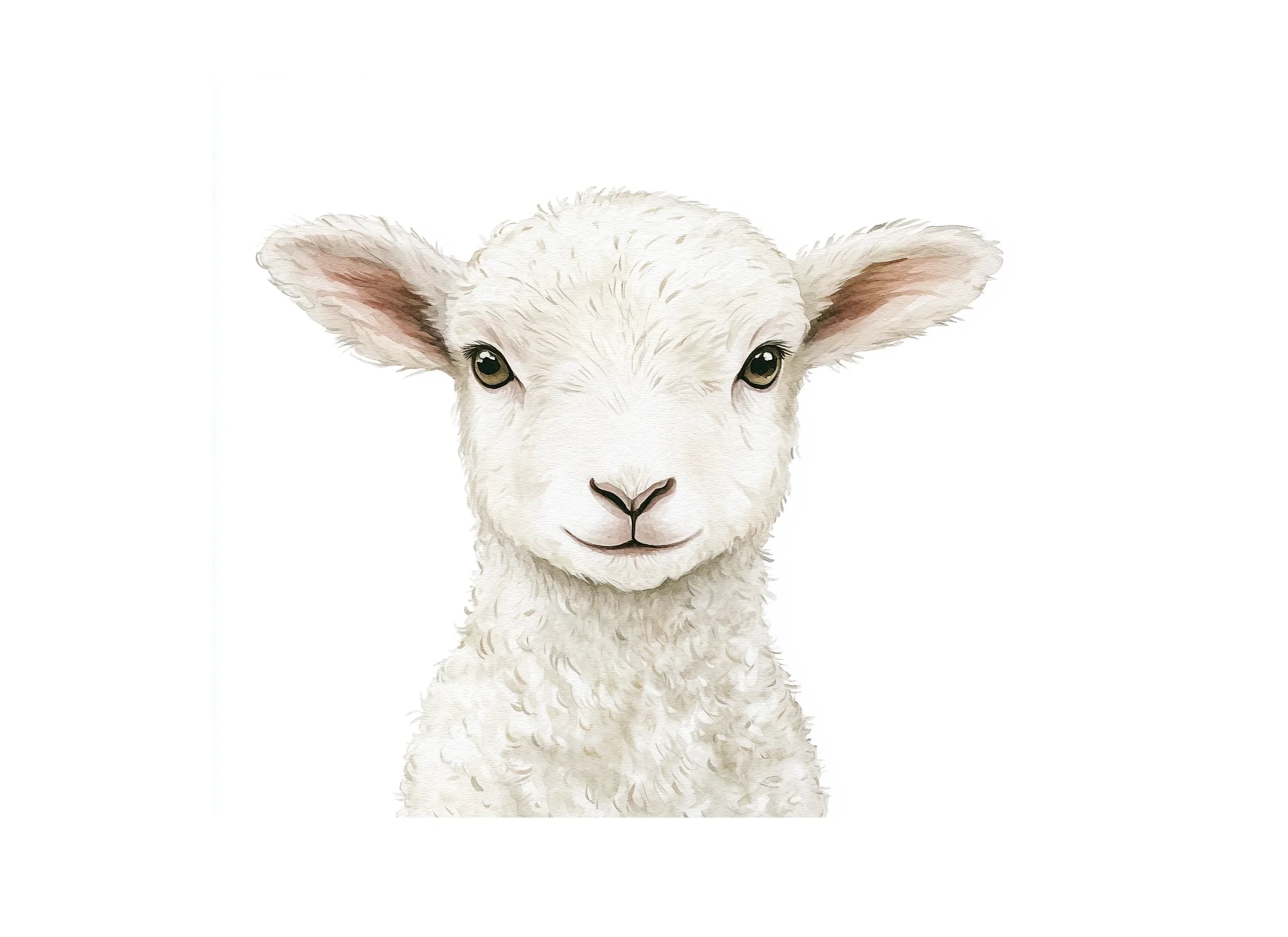 Adorable Lamb Faces Clipart Bundle