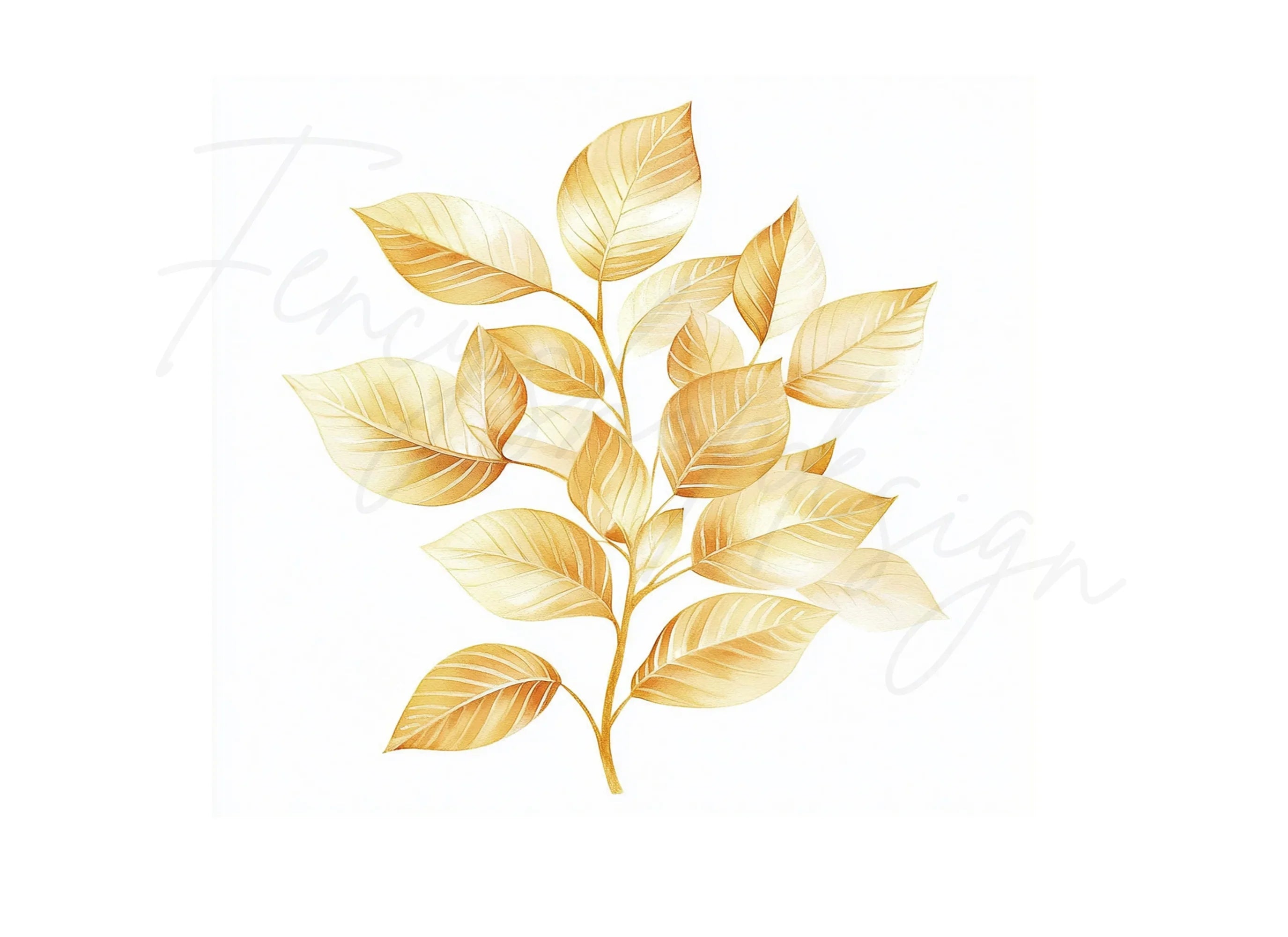 Golden Leaves Clipart Bundle