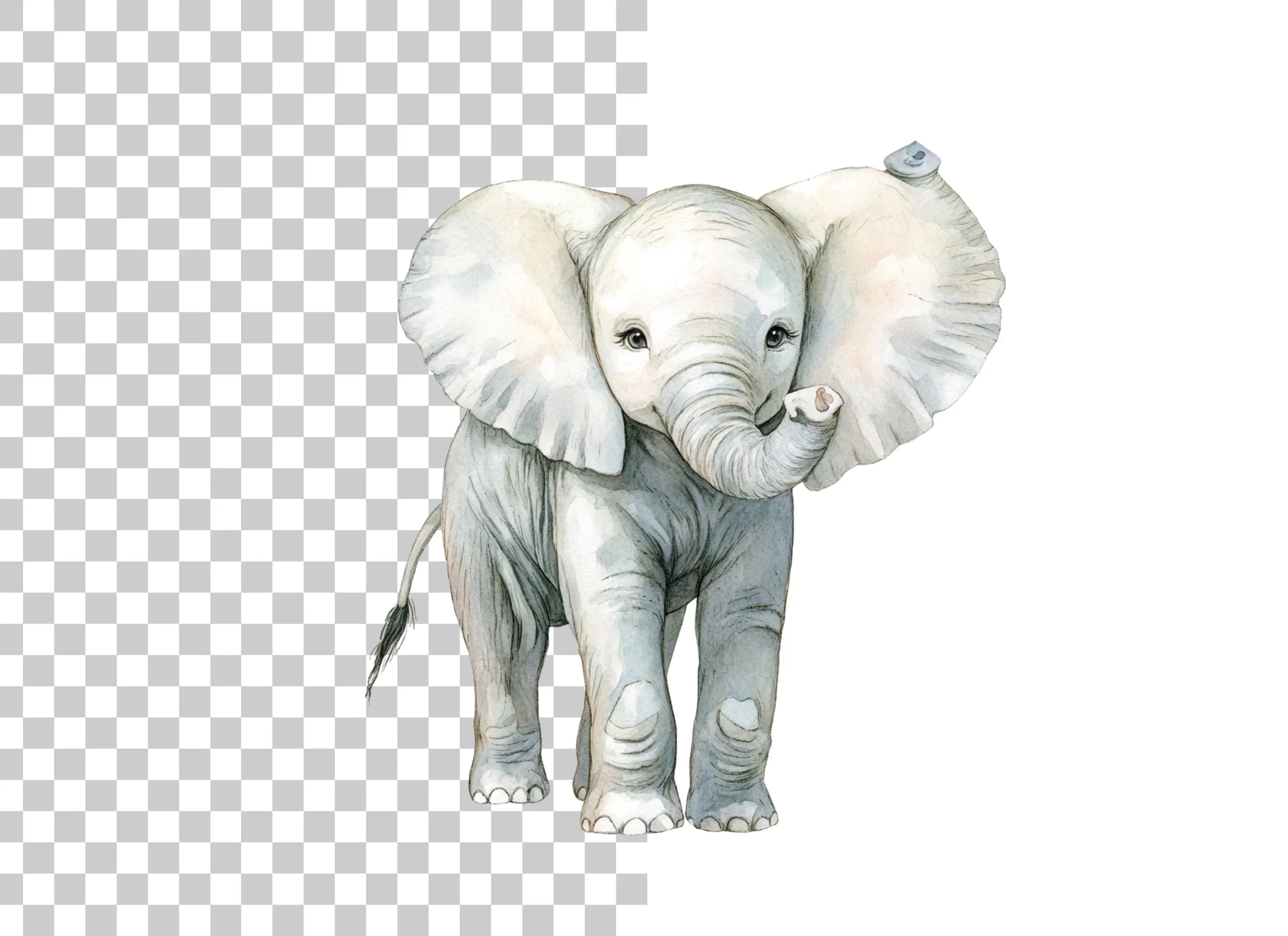 Cute Baby Elephant Clipart Bundle