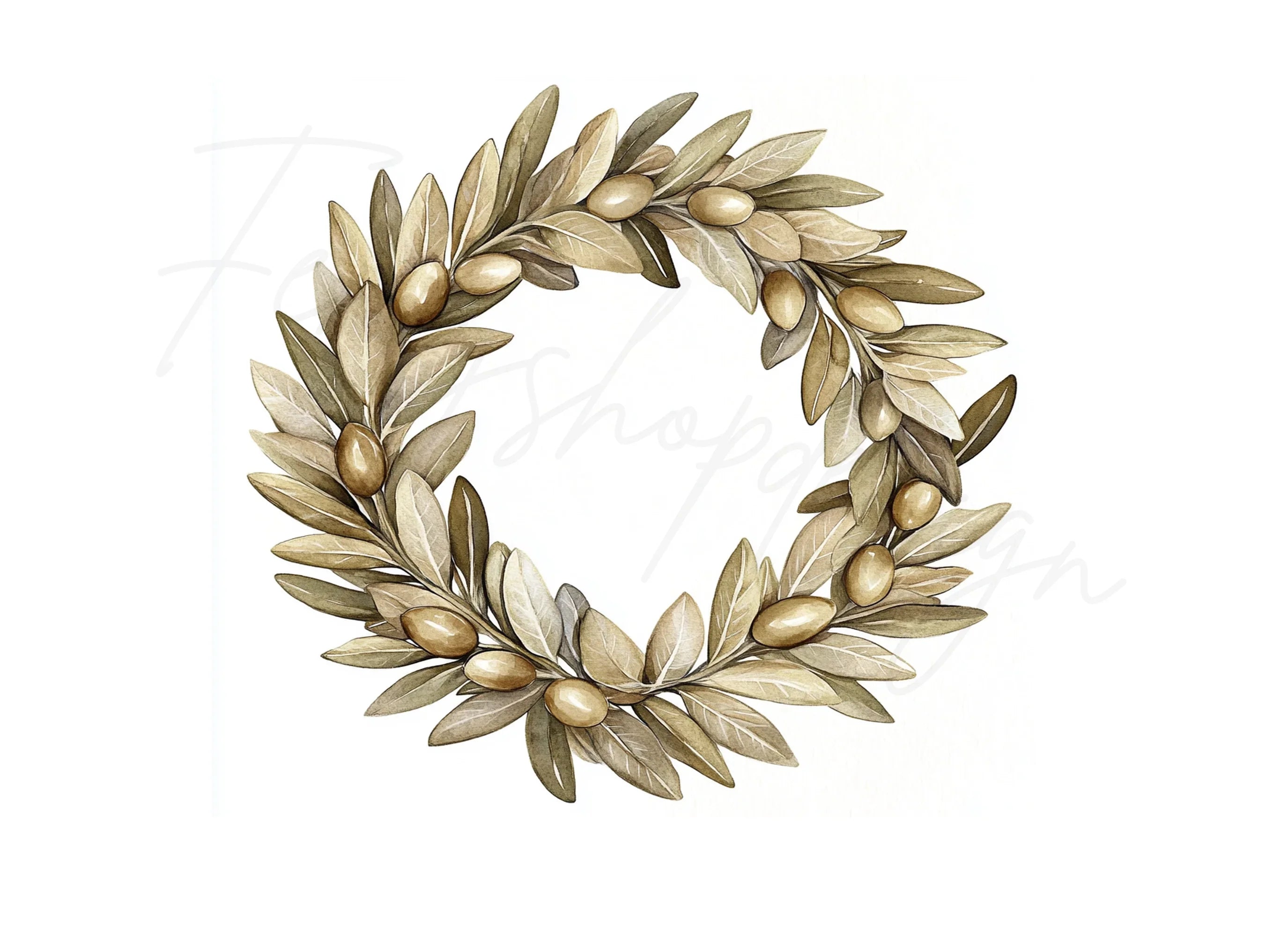 Olive Wreaths Clipart Bundle