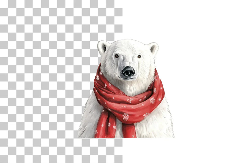 Christmas Polar Bear Clipart Bundle - CraftNest - Digital Crafting and Art