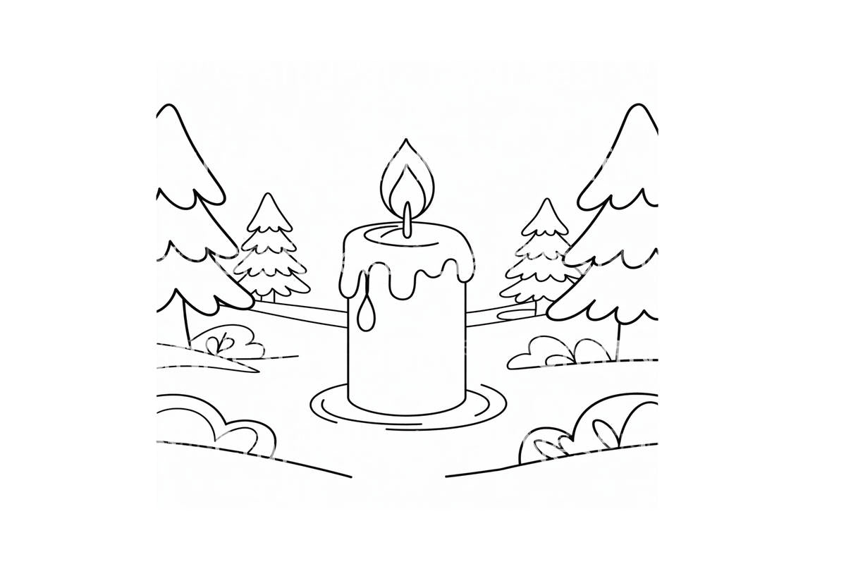 Winter Candle Mitten Coloring Books