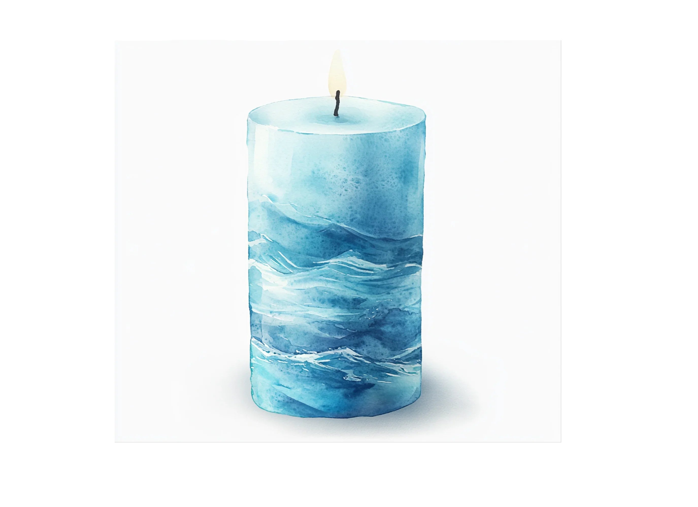 Ocean Wave Blue Candle Clipart Bundle
