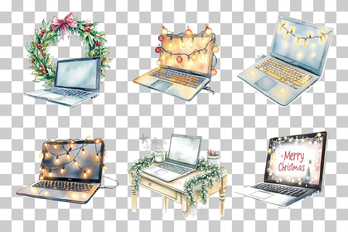 Holiday Laptop Clipart Bundle