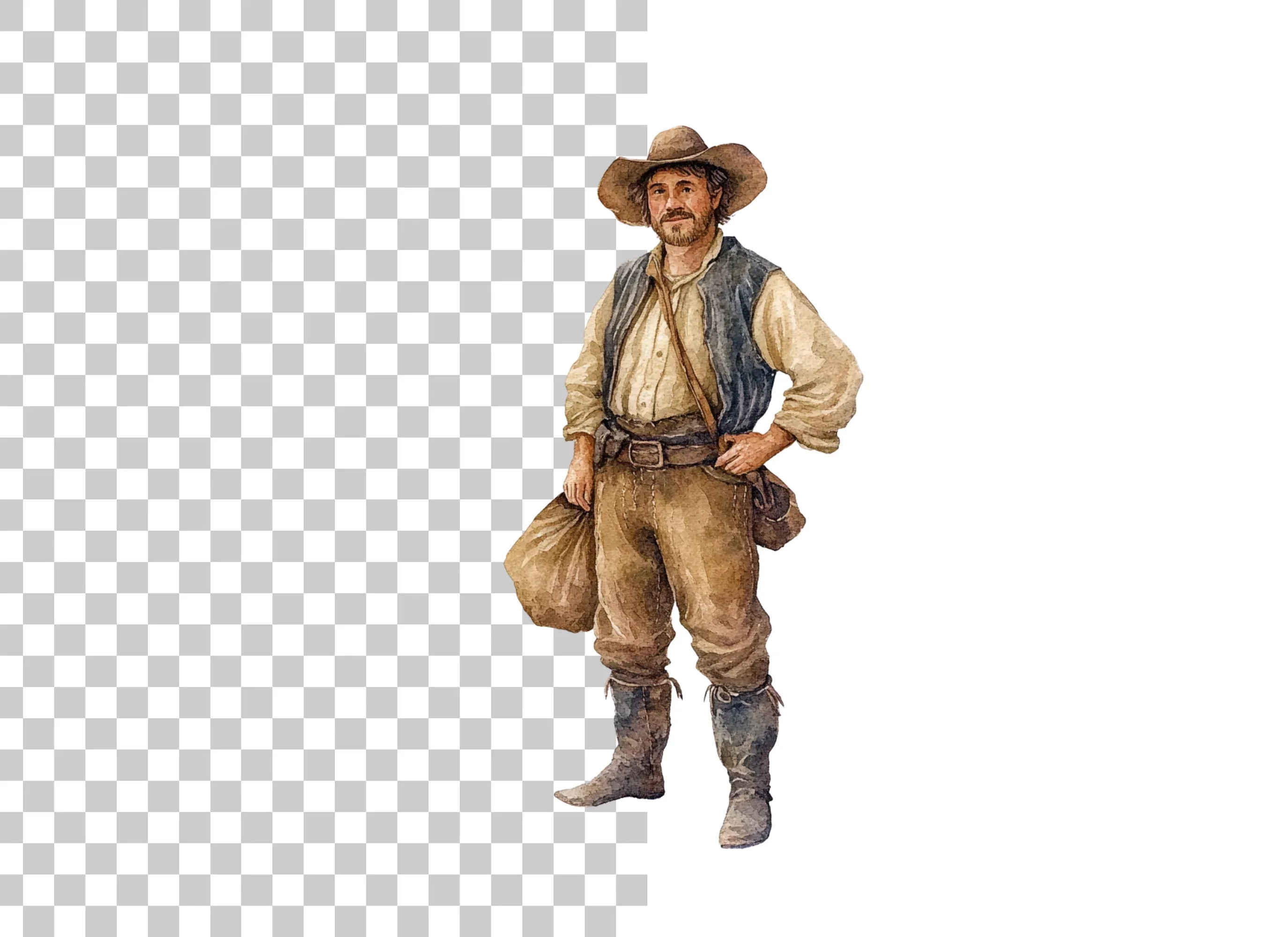 Traveler with Bag Clipart Bundle
