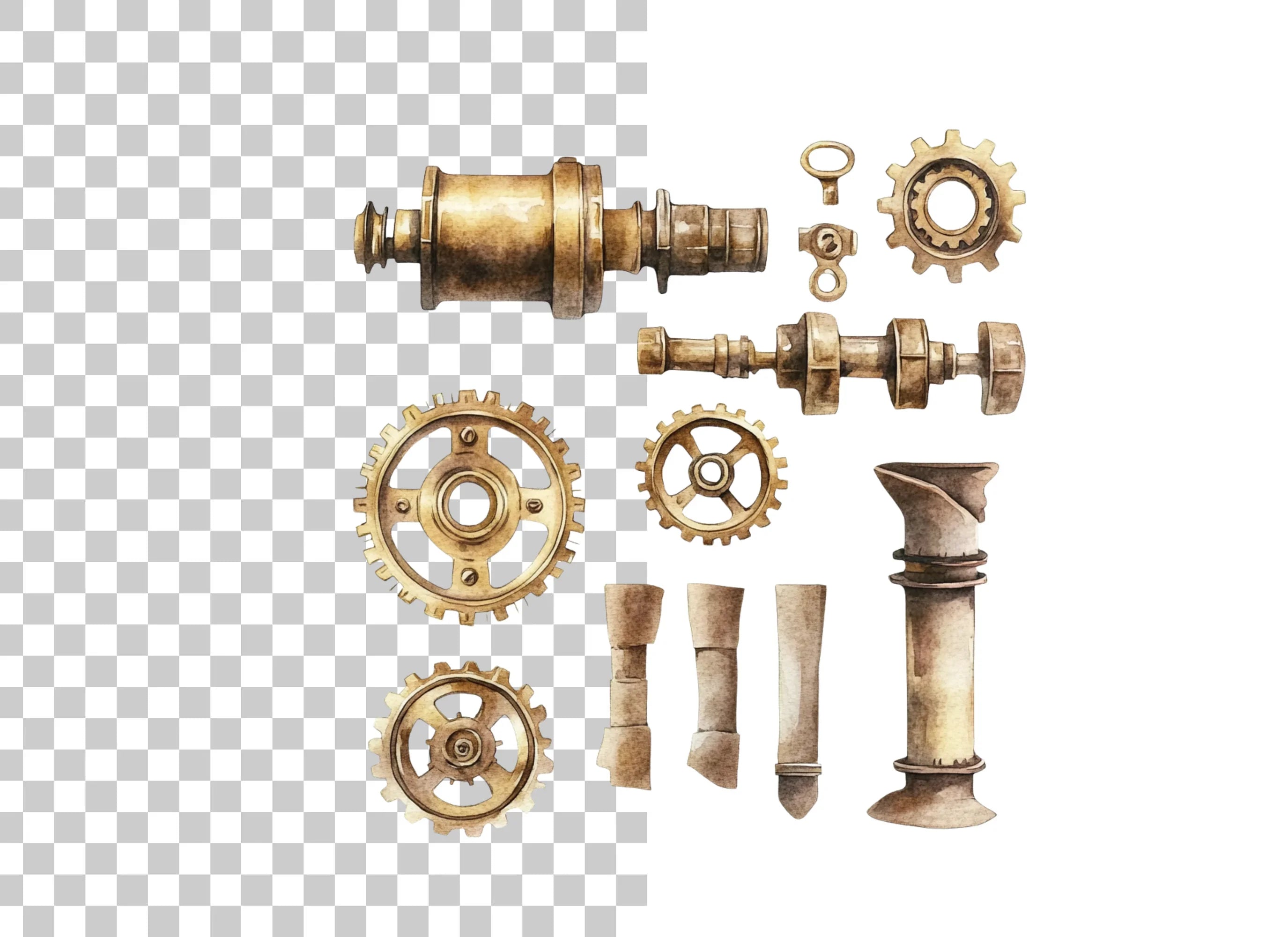 Steampunk Elements Clipart Bundle