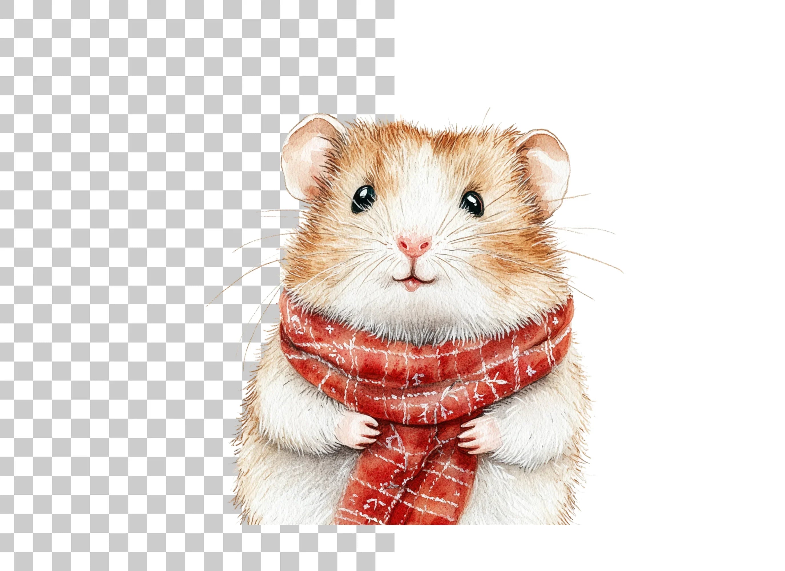 Cute Hamster Winter Scarf Clipart Bundle