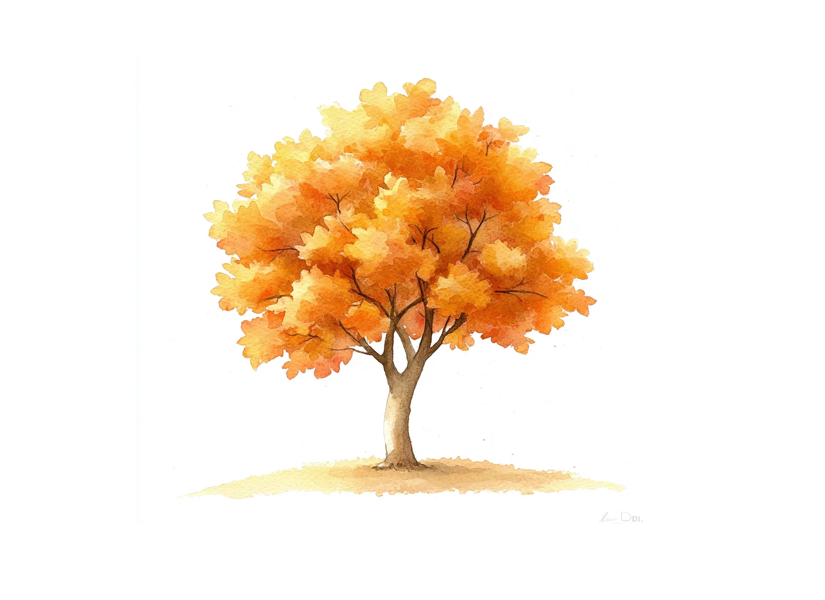 Golden Fall Trees Clipart Bundle