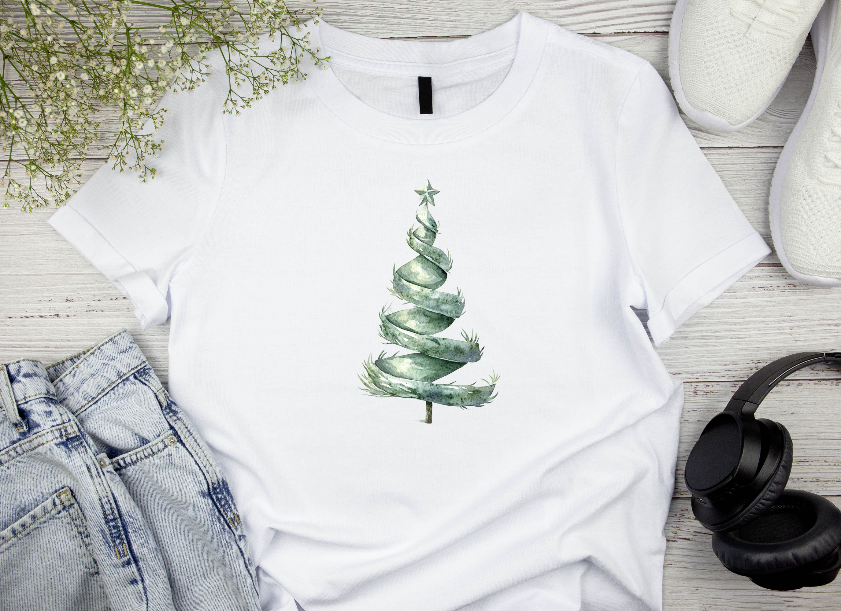 Spiral Christmas Tree Clipart Bundle