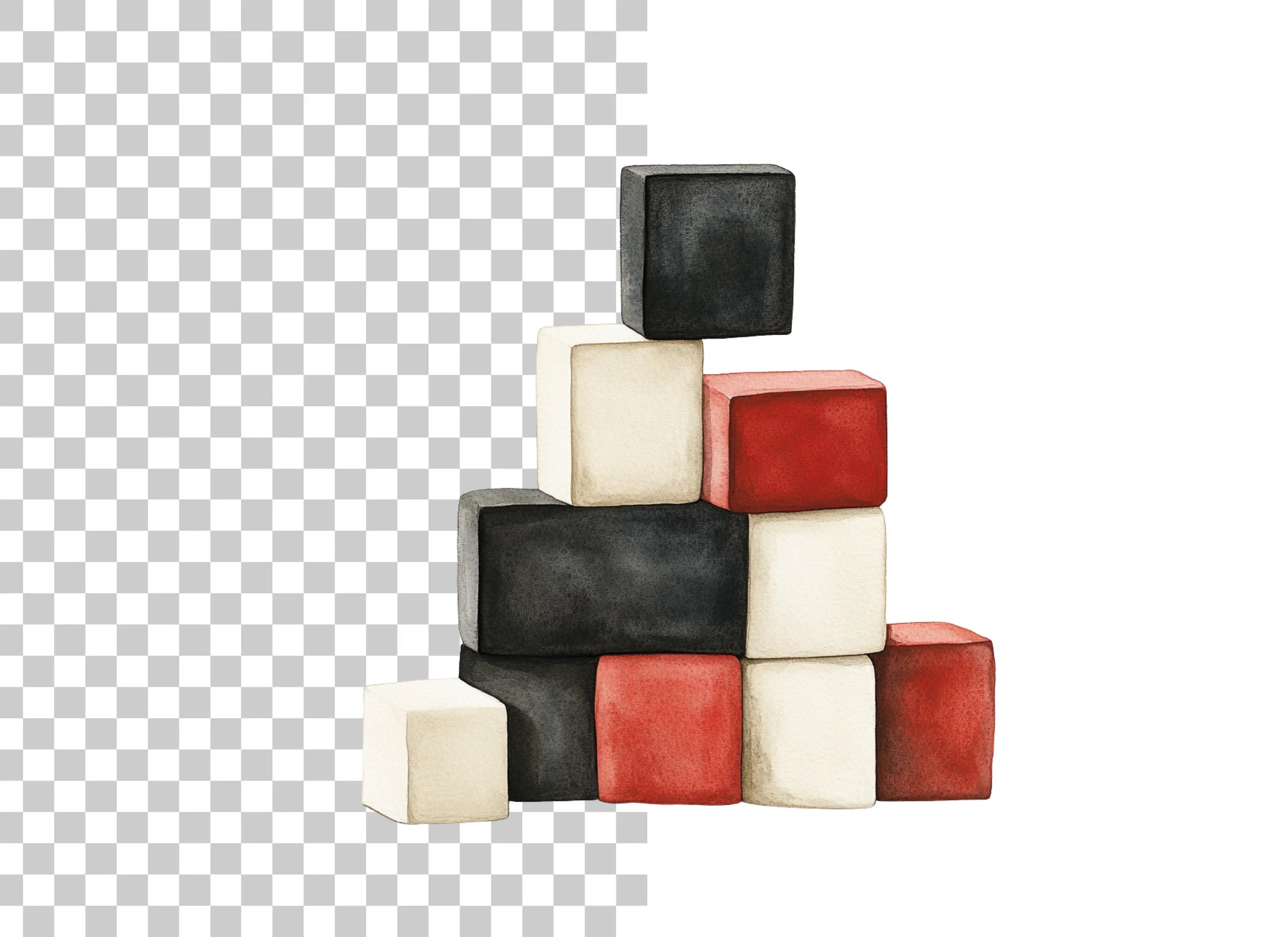 Stacked Cubes Clipart Bundle