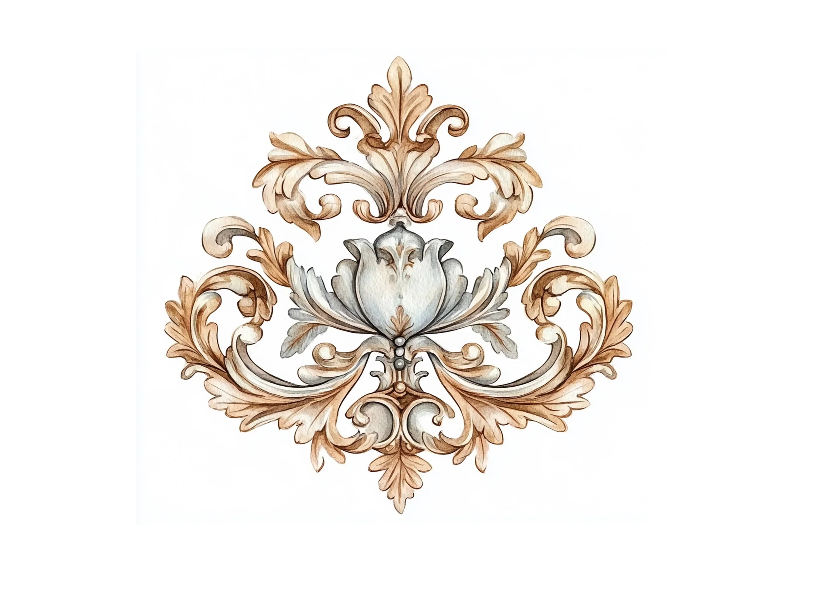 Elegant Baroque Ornament Clipart Bundle