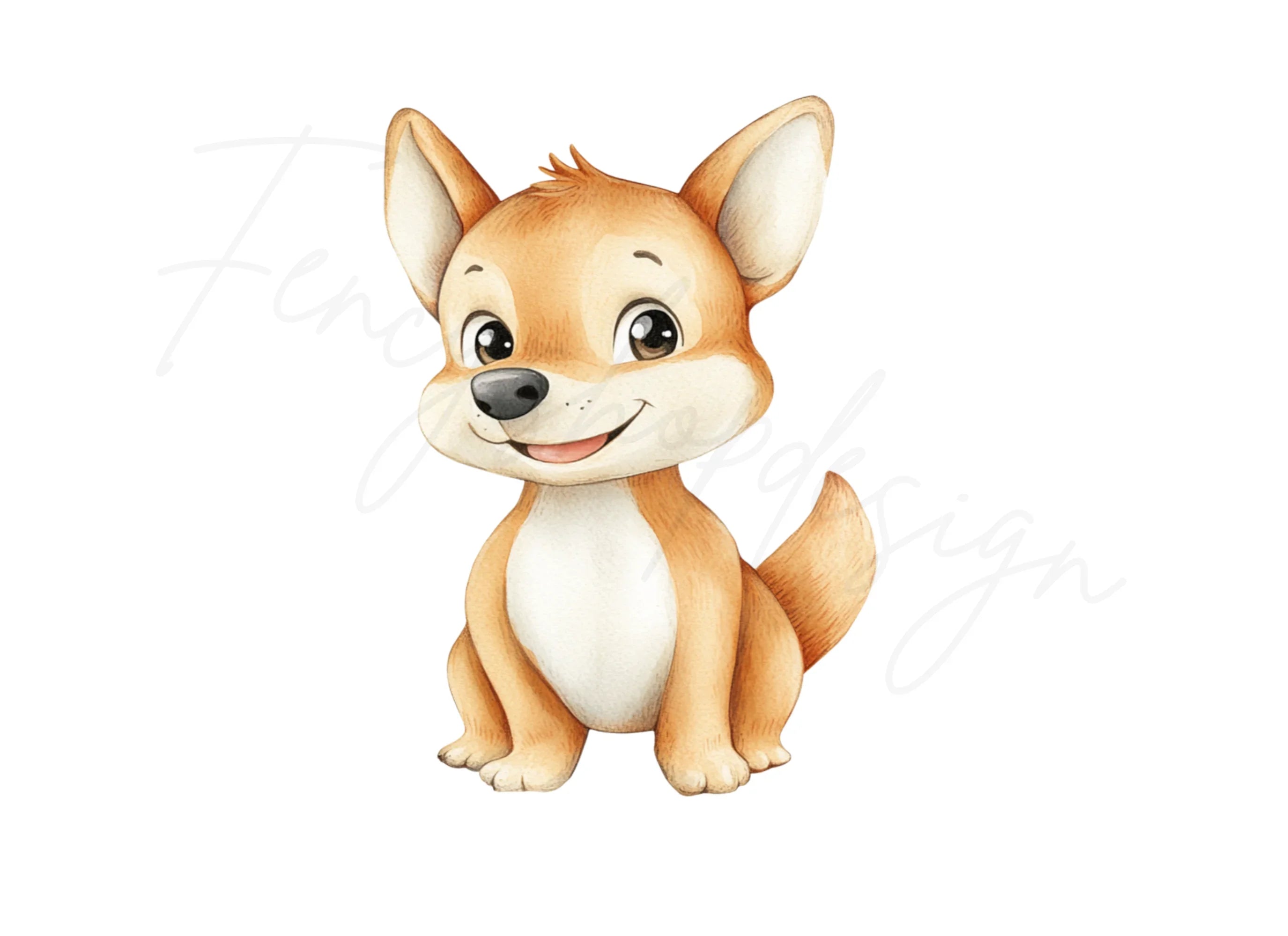 Cute Baby Fox Clipart Bundle