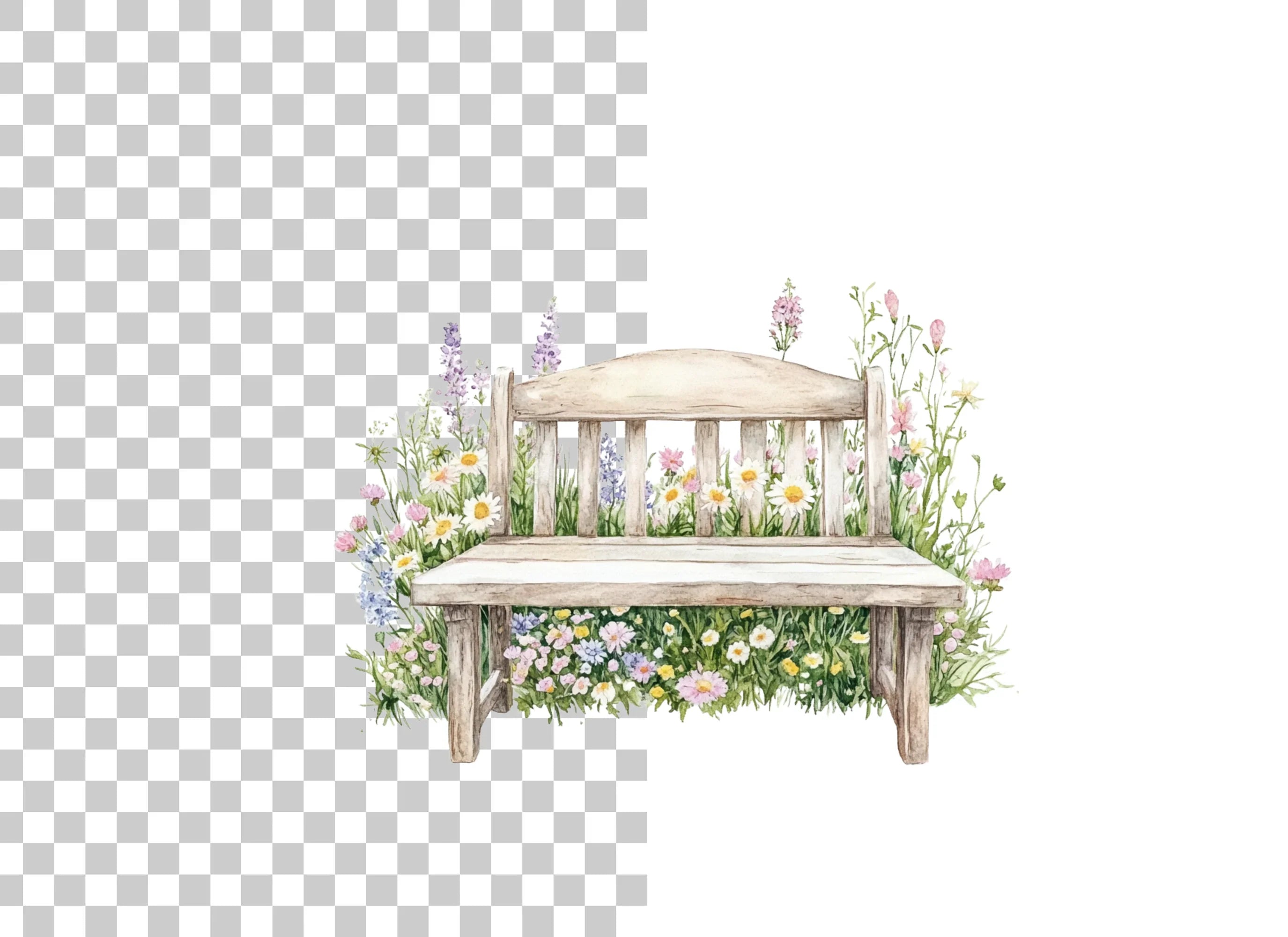 Garden Bench Clipart Bundle