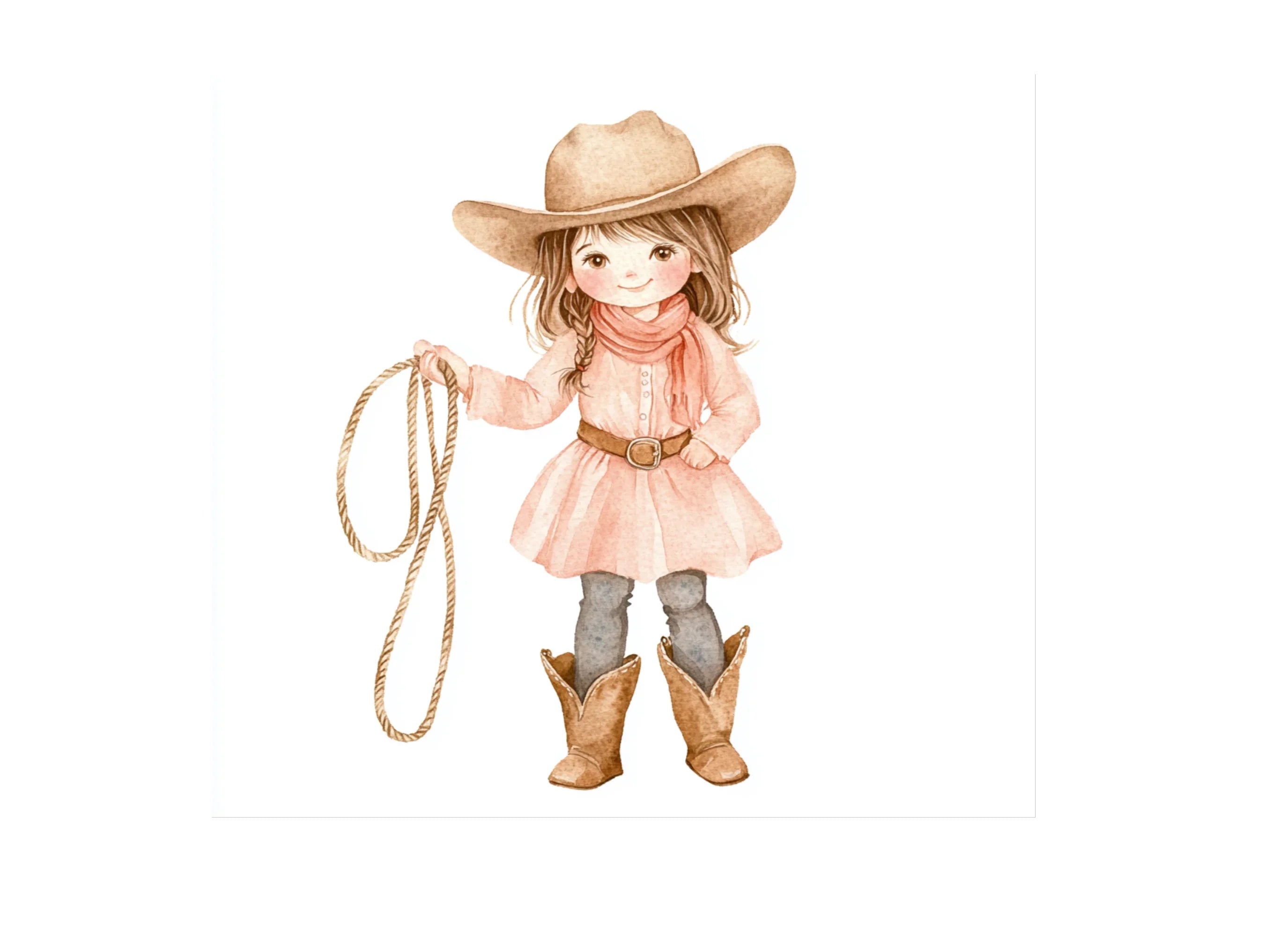 Cute Cowgirl Clipart Bundle