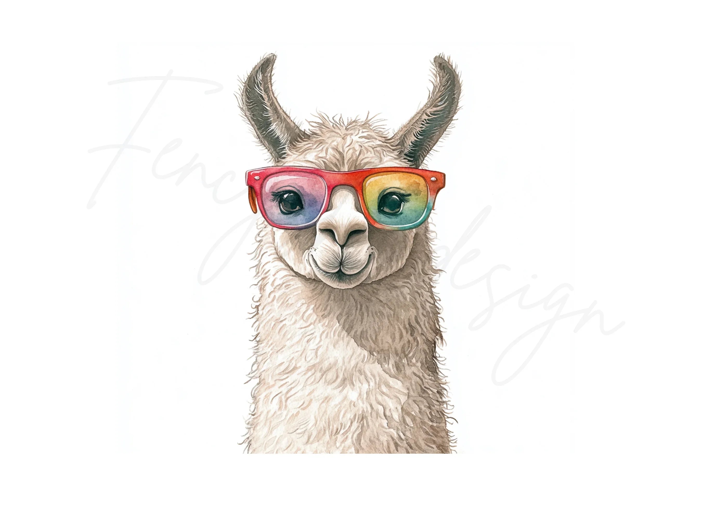 Cool Llama With Glasses Clipart Bundle