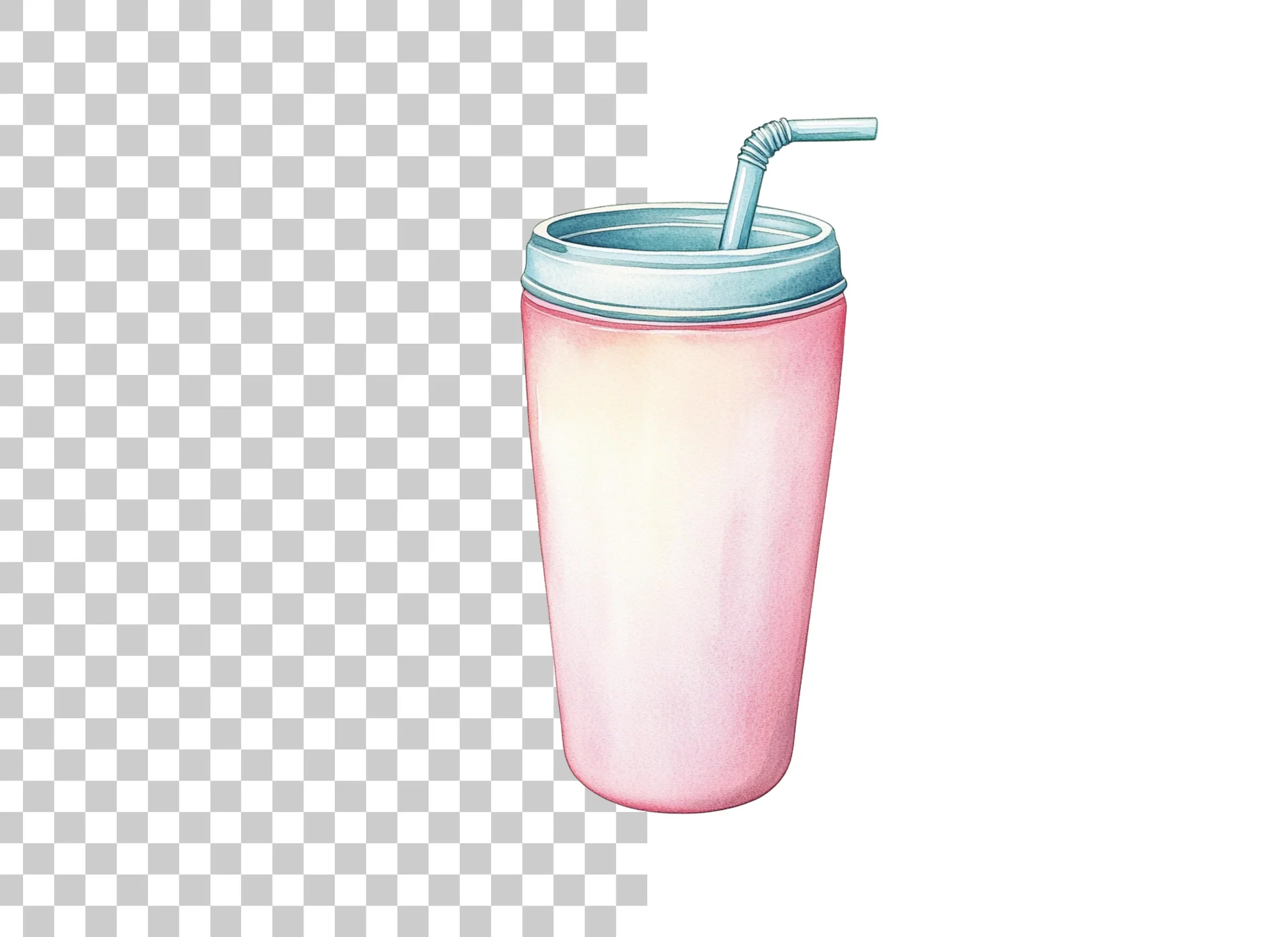 Pink Drink Tumbler Clipart Bundle