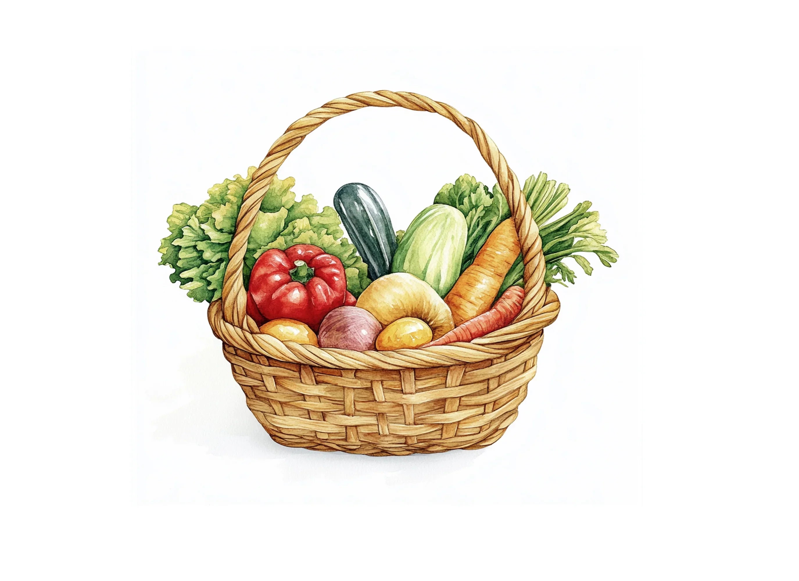 Fresh Vegetable Baskets Clipart Bundle