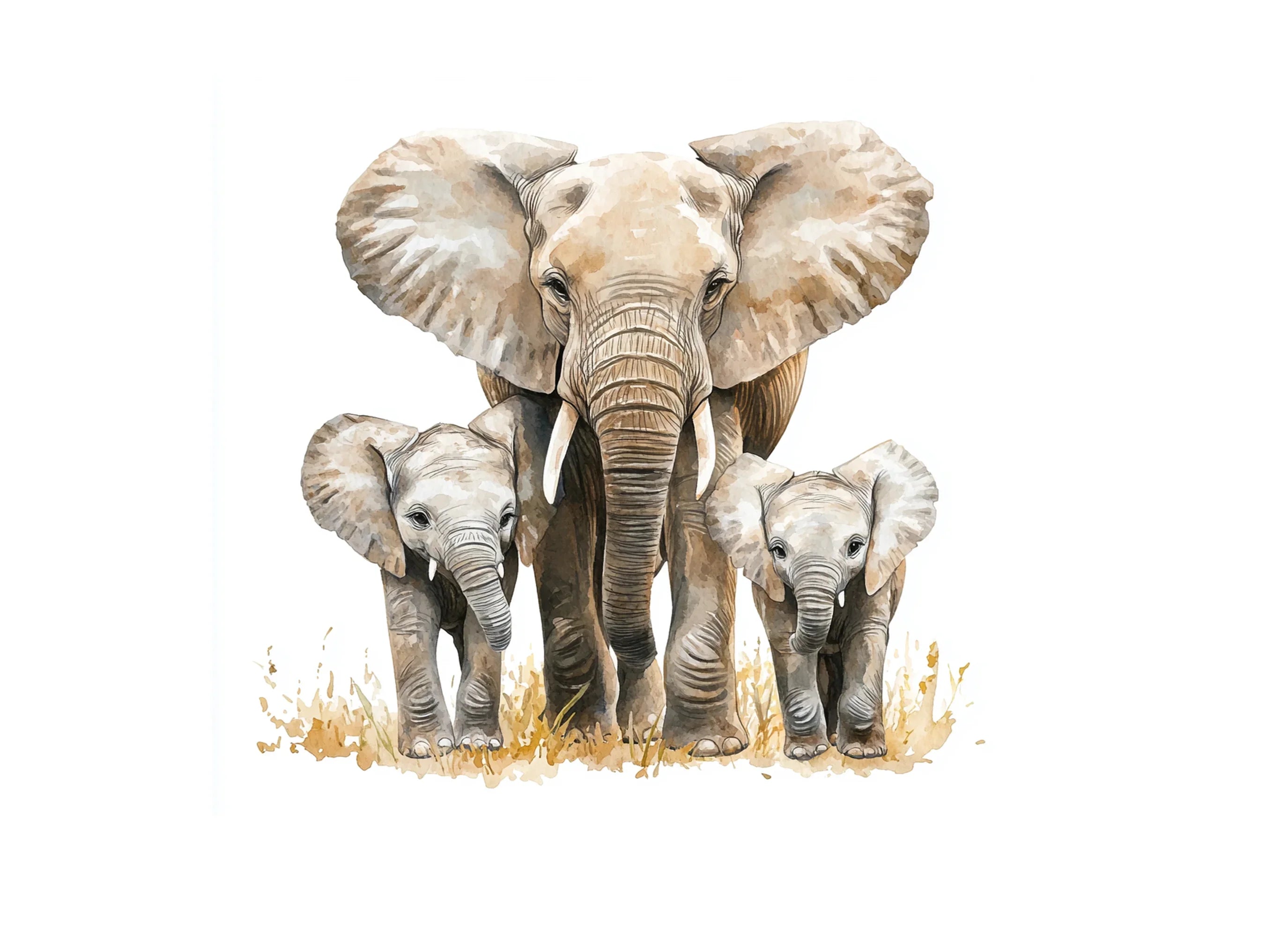 Elephant Family Clipart Bundle