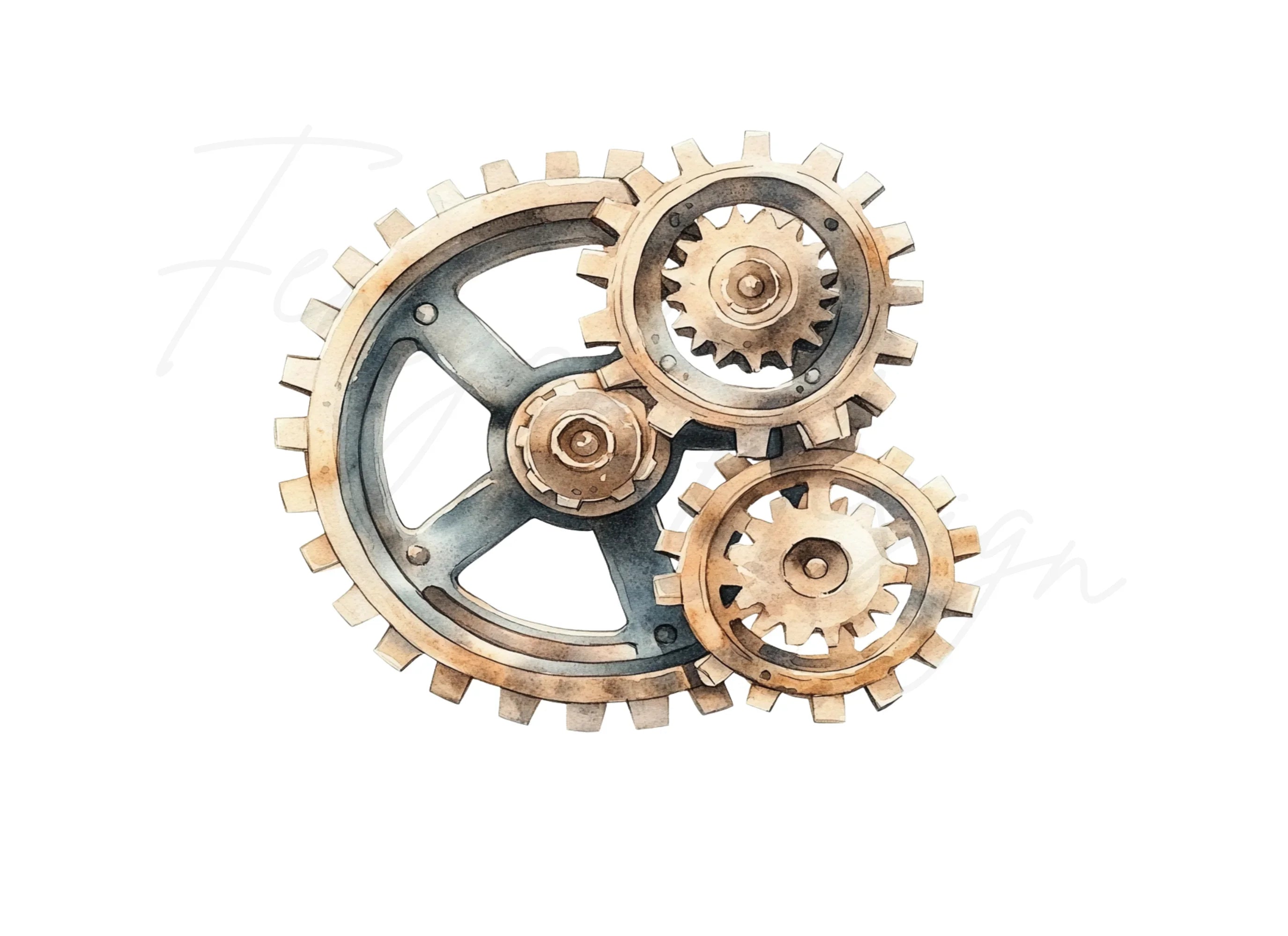Steampunk Gears Clipart Bundle