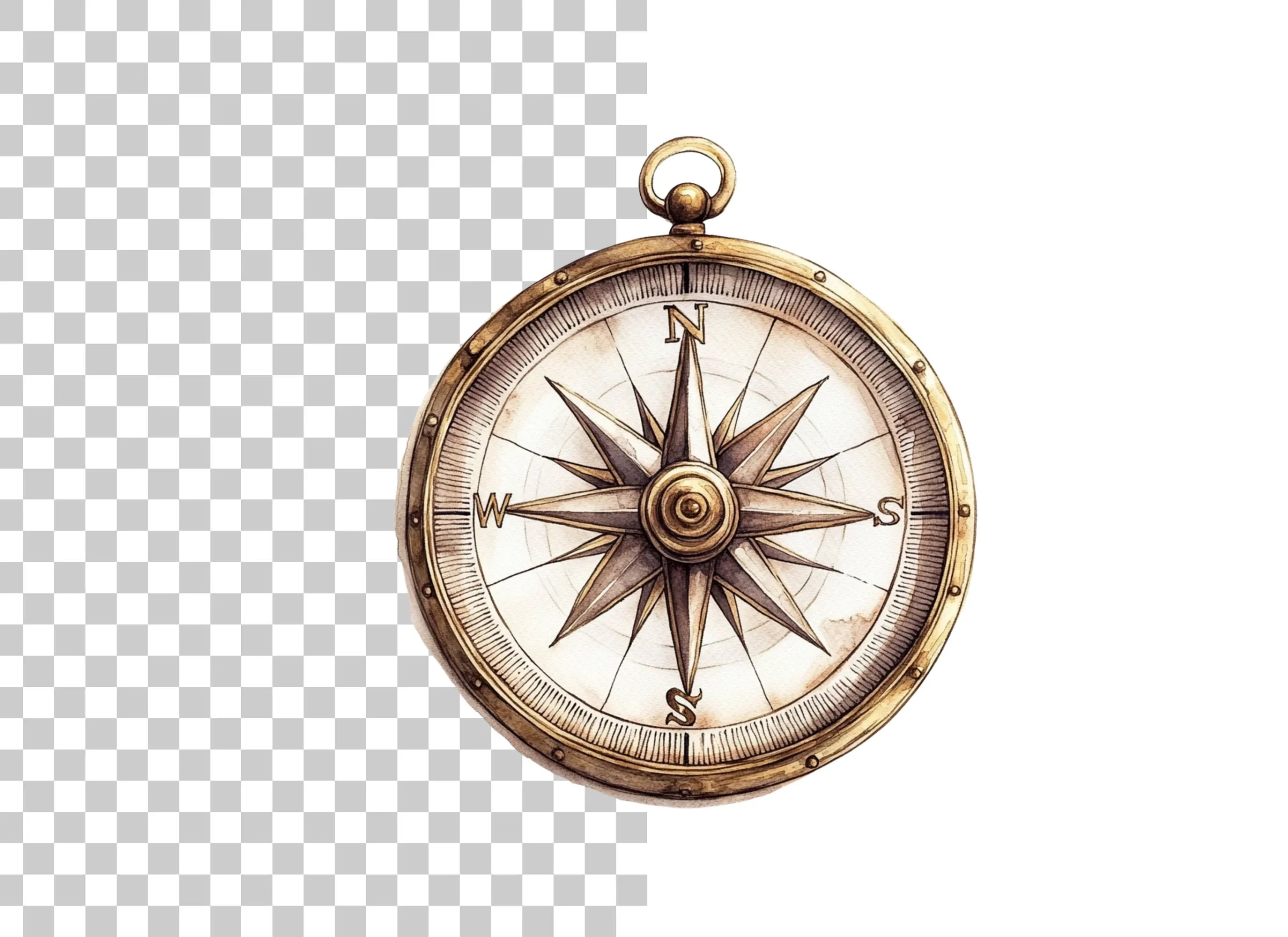 Vintage Compass Clipart Bundle