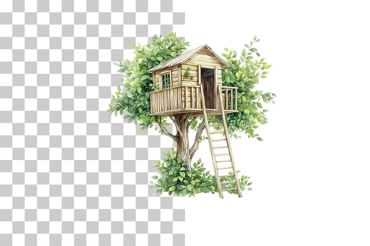 Garden Treehouse Illustration Clipart Bundle - CraftNest - Digital Crafting and Art