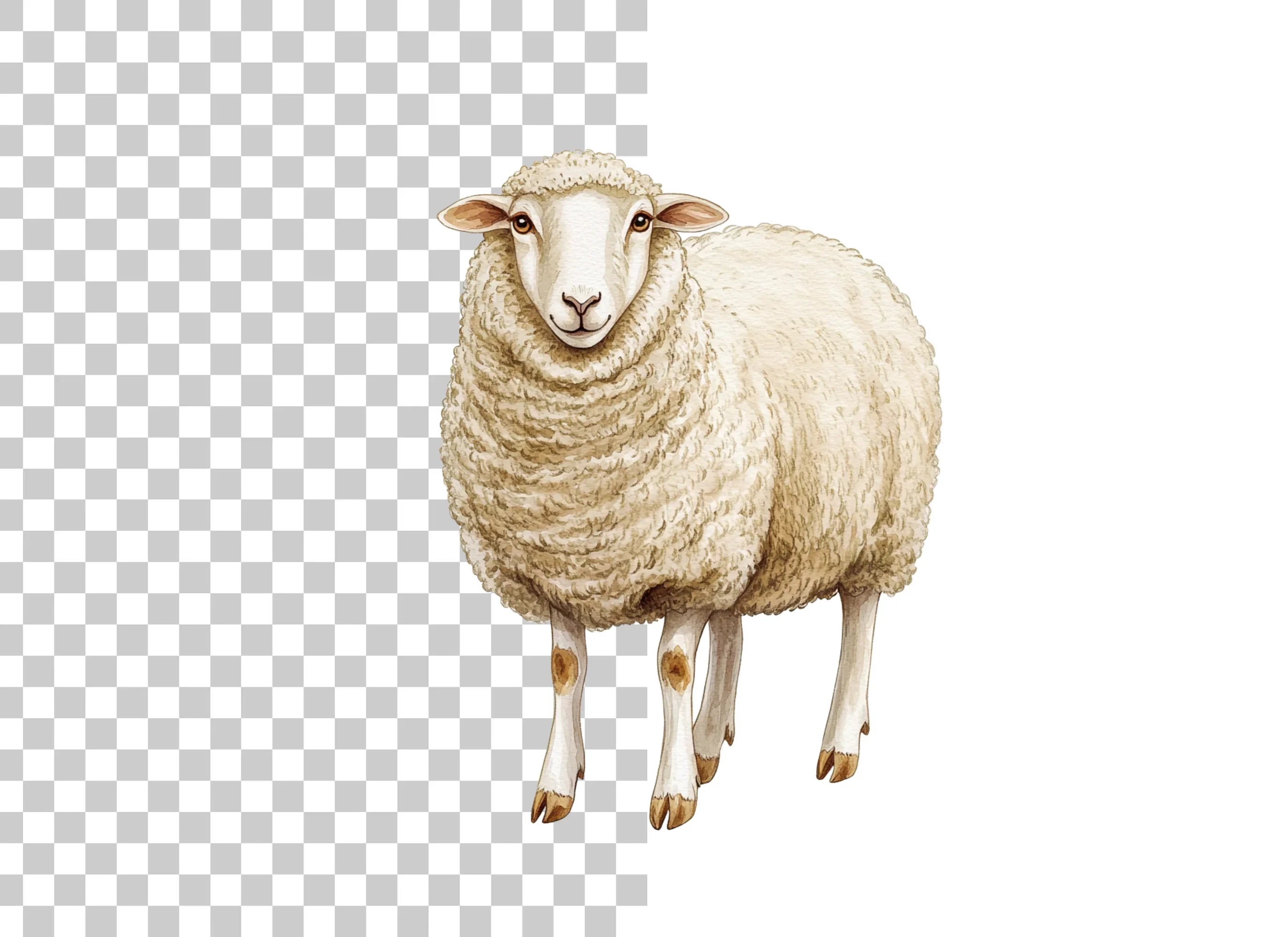 Fluffy Sheep Clipart Bundle