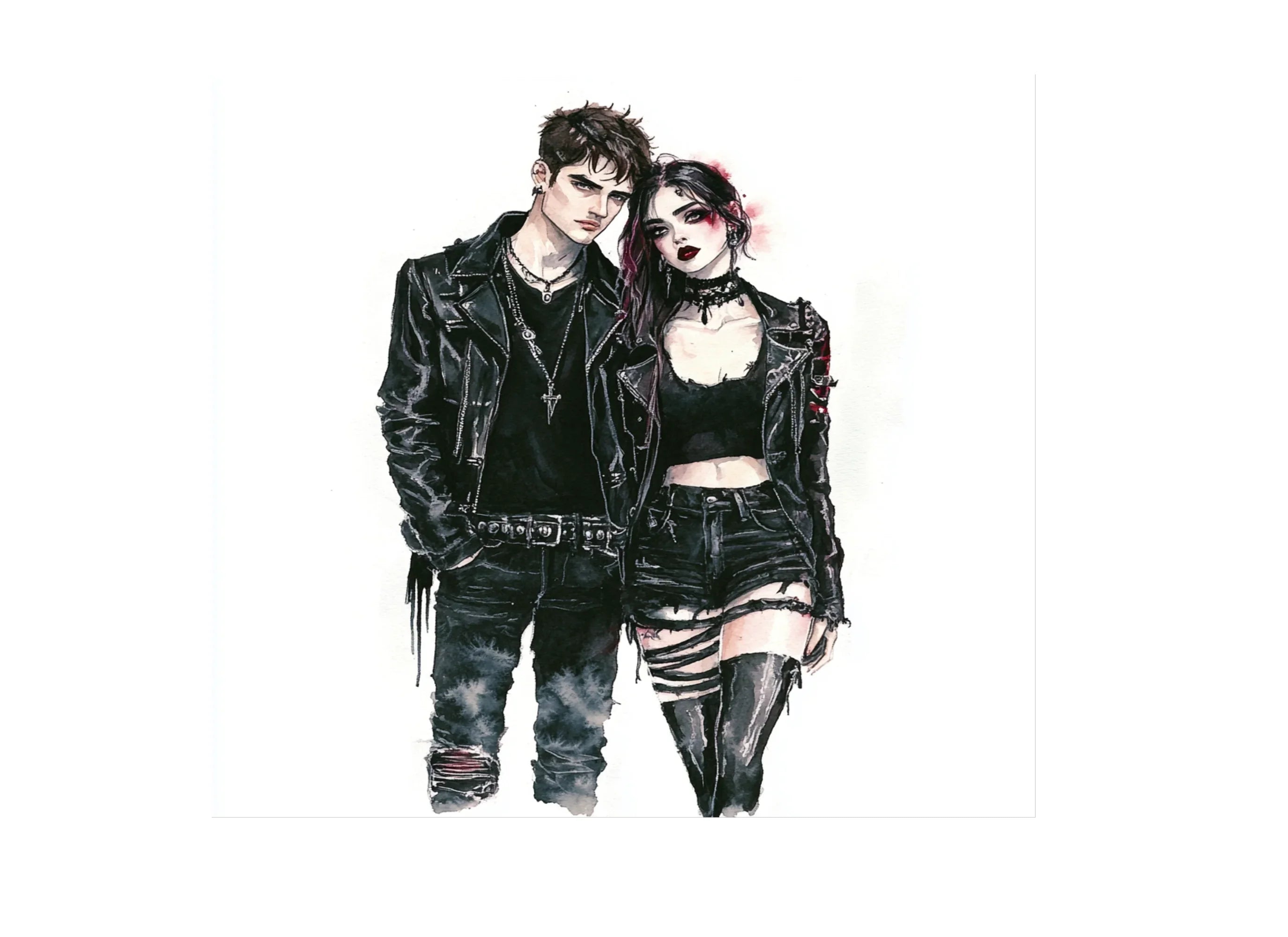Gothic Romance Couple Clipart Bundle
