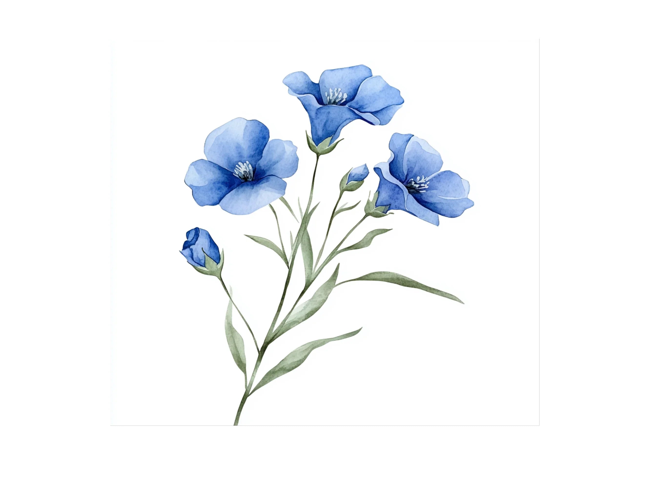 Vibrant Blue Flower Clipart Bundle