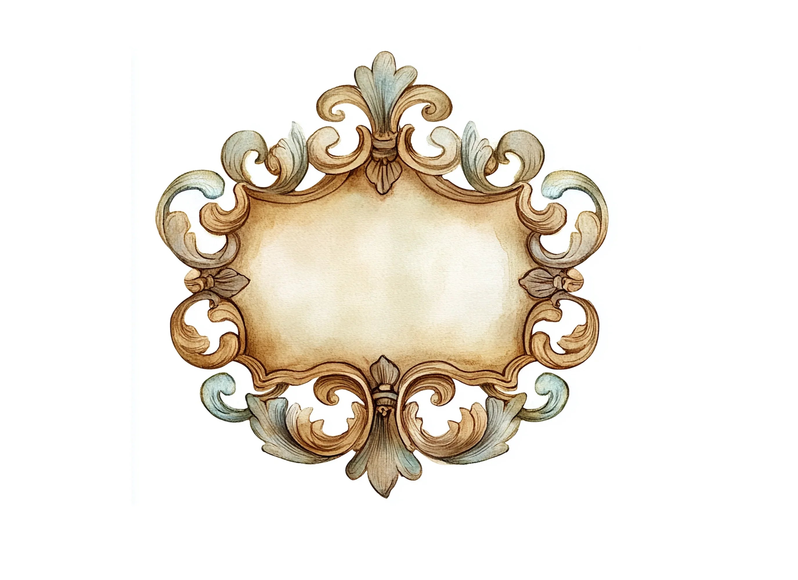Colorful Baroque Frames Clipart Bundle