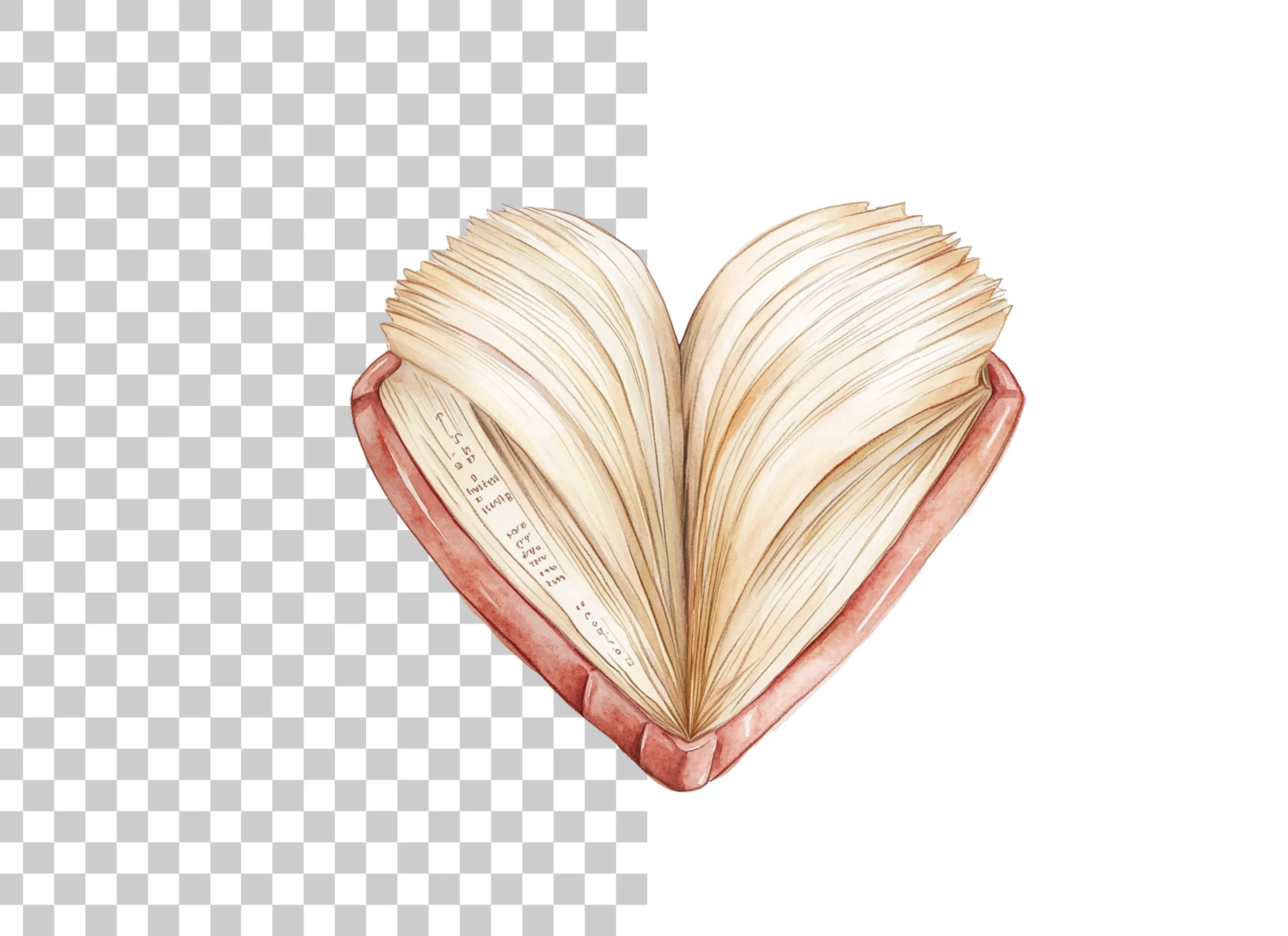 Open Heart Book Clipart Bundle