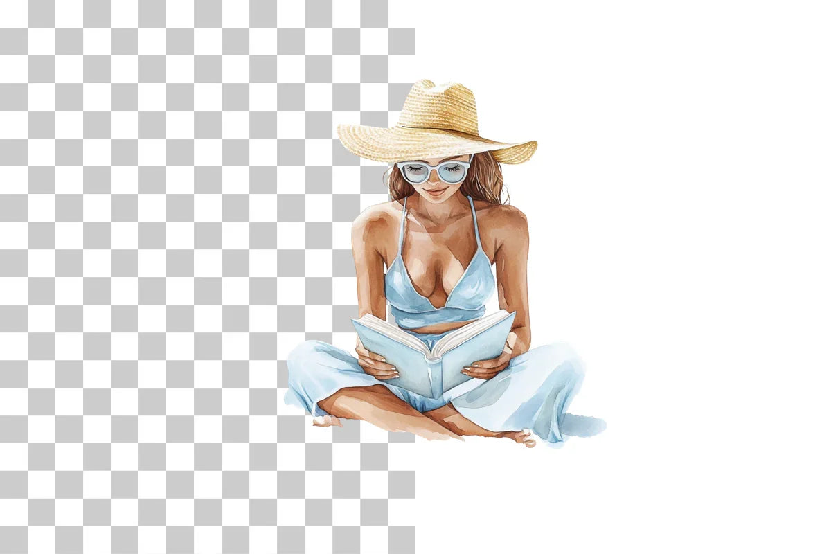 Charming Woman Reading Clipart Bundle - CraftNest - Digital Crafting and Art