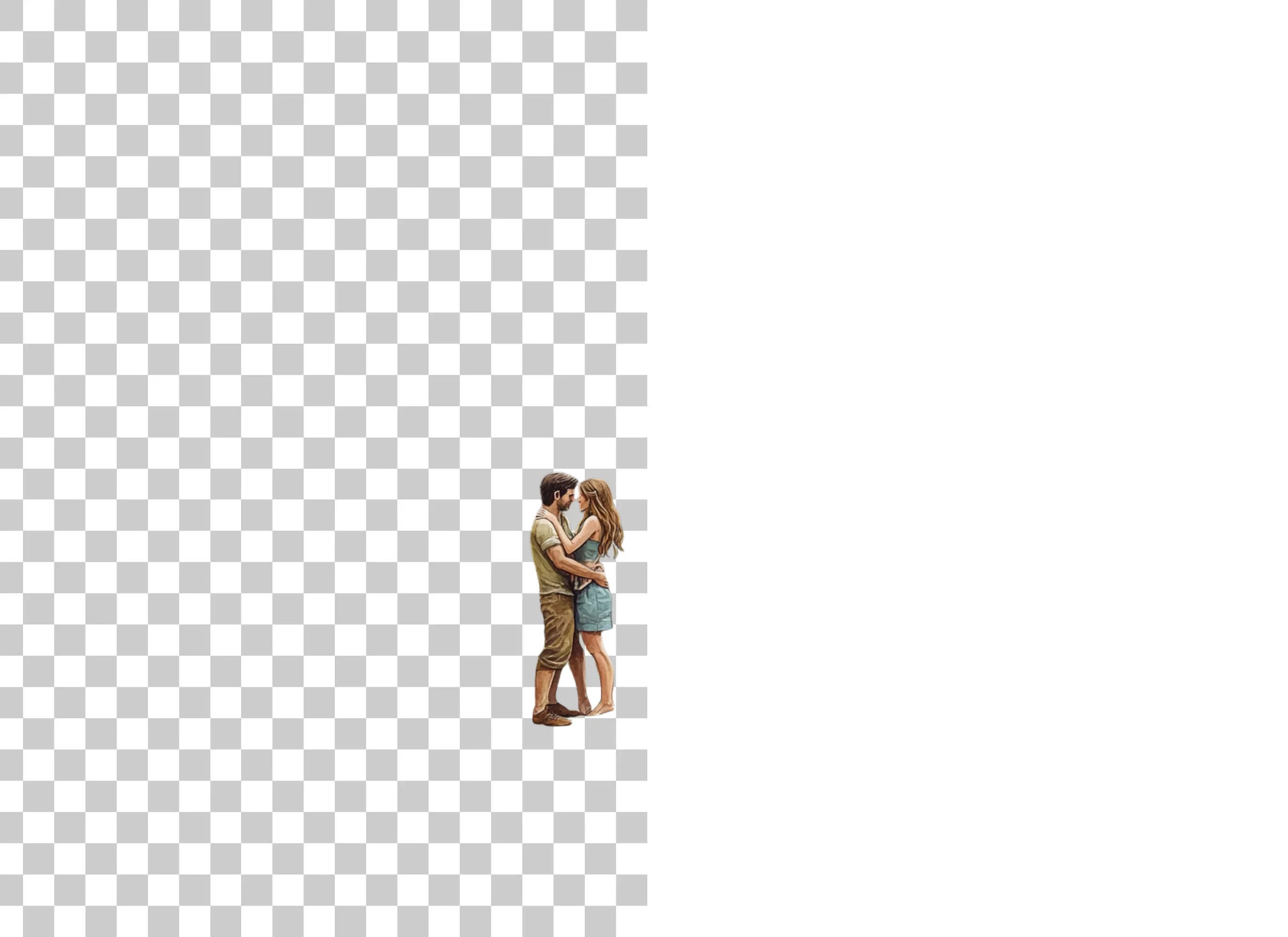 Sweet Couple Embracing Clipart Bundle