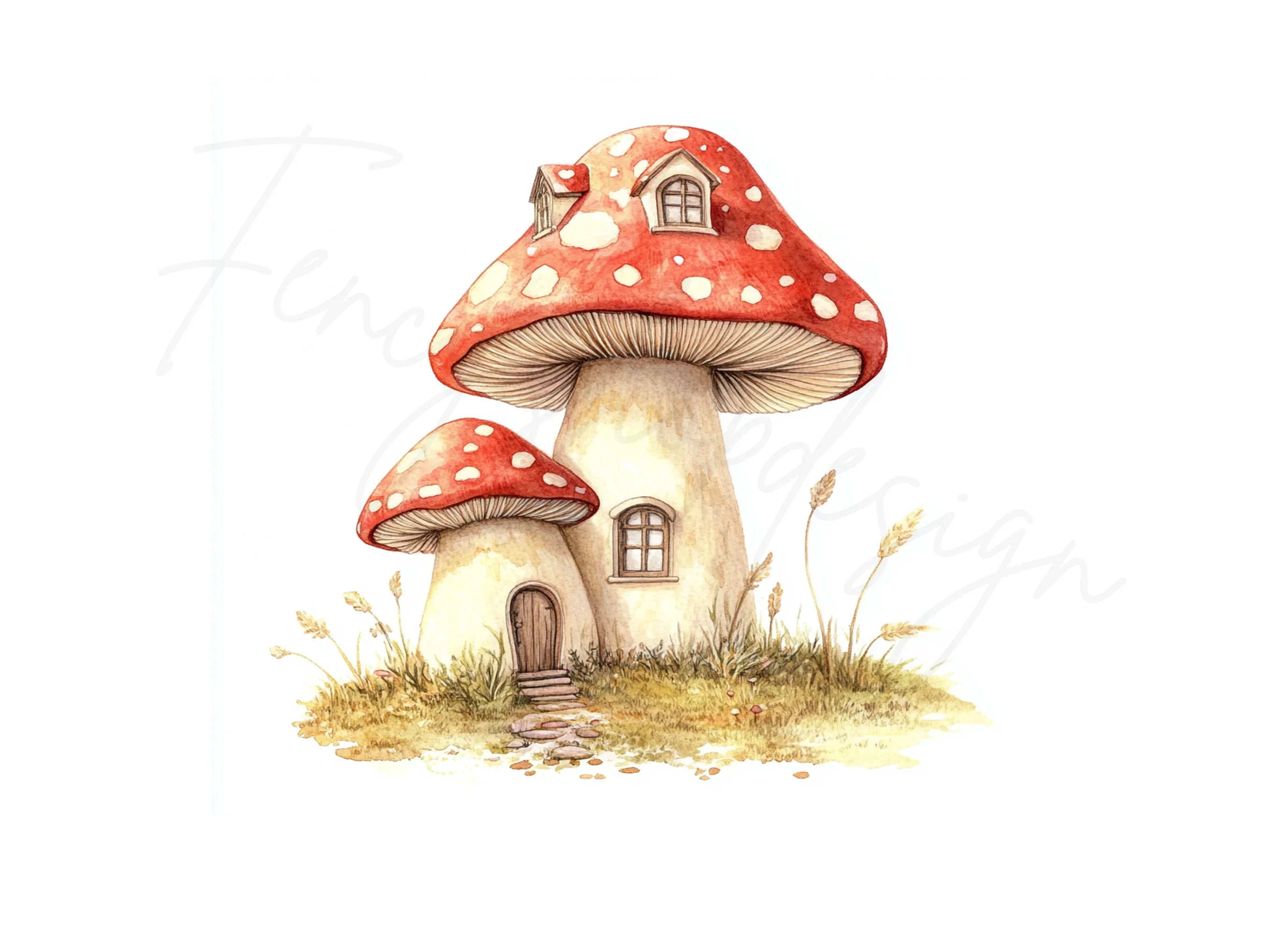 Mushroom Houses Clipart Bundle
