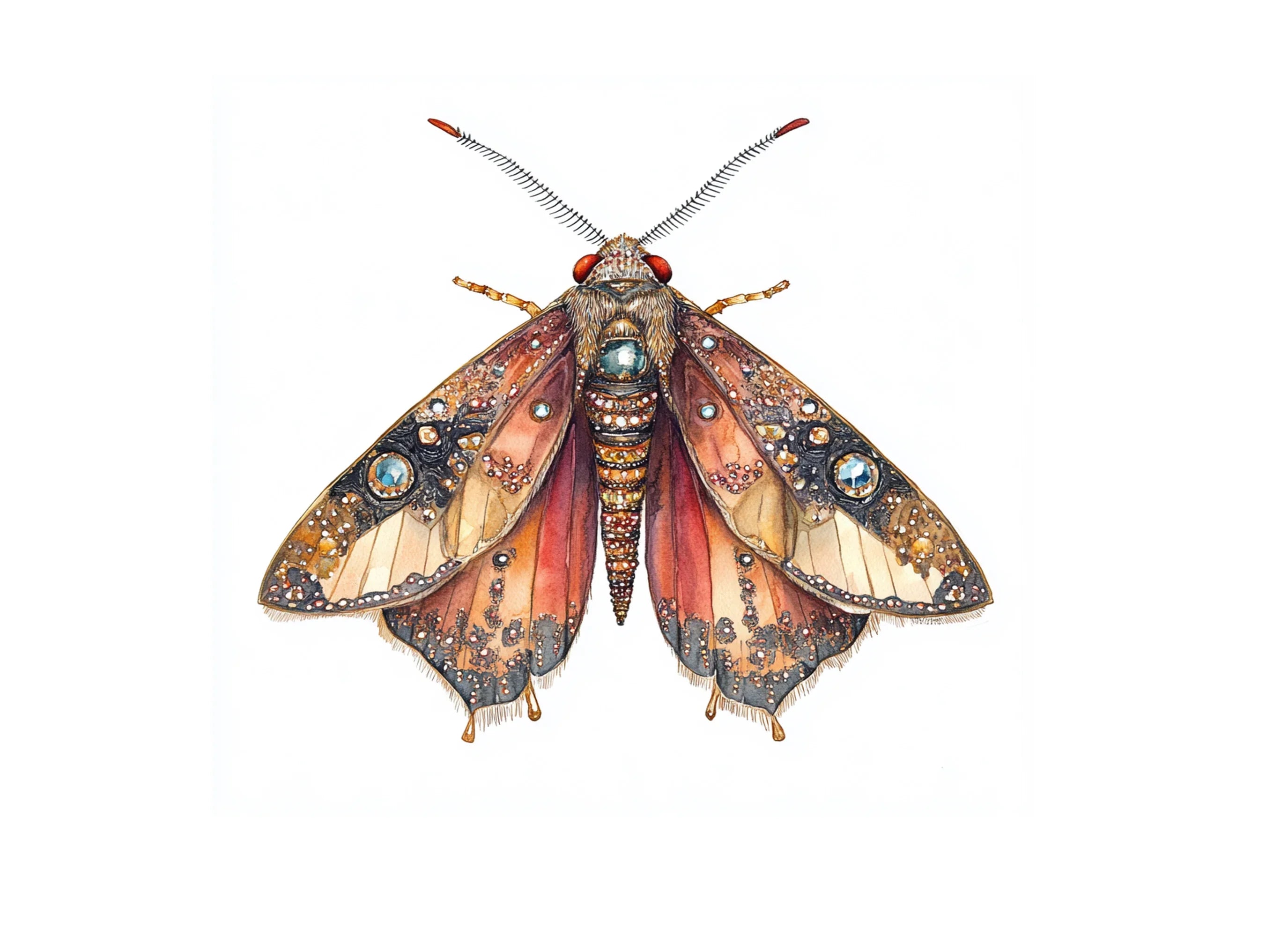 Jeweled Moth Clipart Bundle