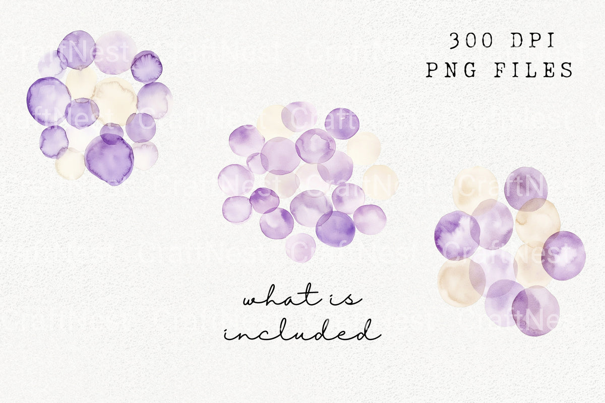 Purple Bubble Clipart Bundle