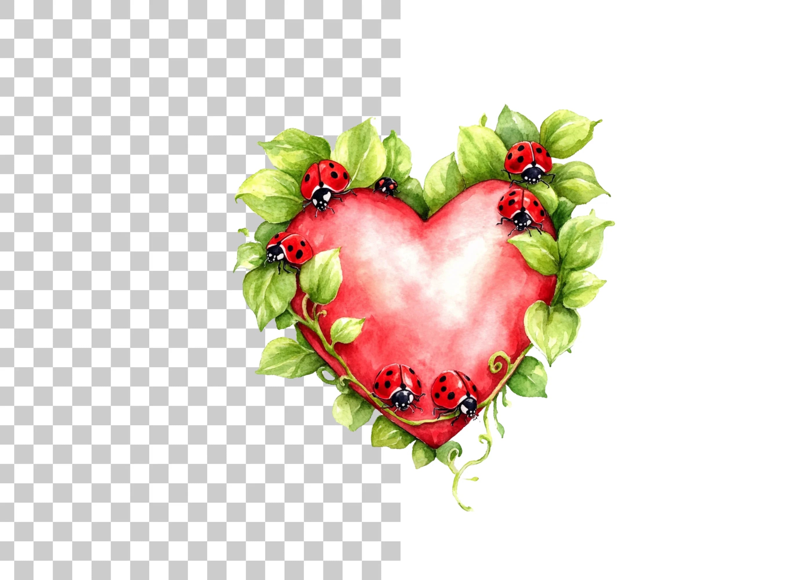 Ladybug Heart Clipart Bundle