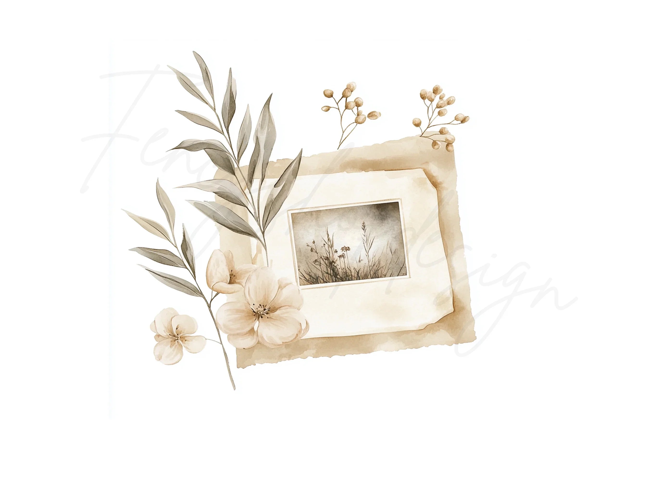Vintage Floral Frames Clipart Bundle