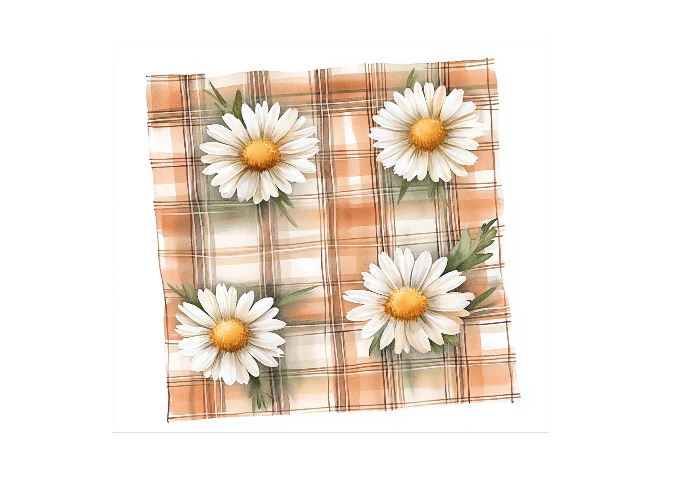 Daisy Plaid Clipart Bundle