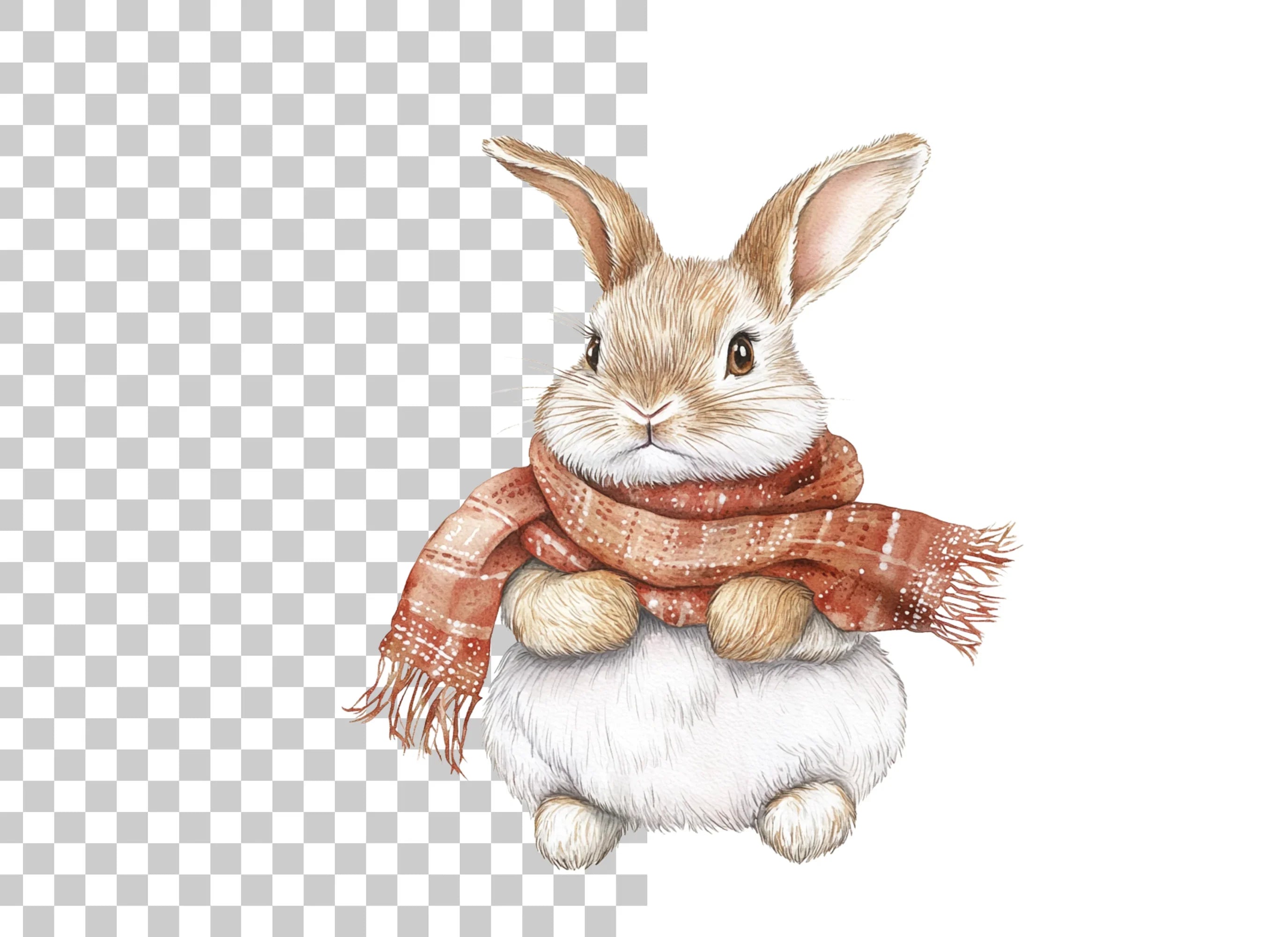 Warm Bunnies in Scarves Clipart Bundle