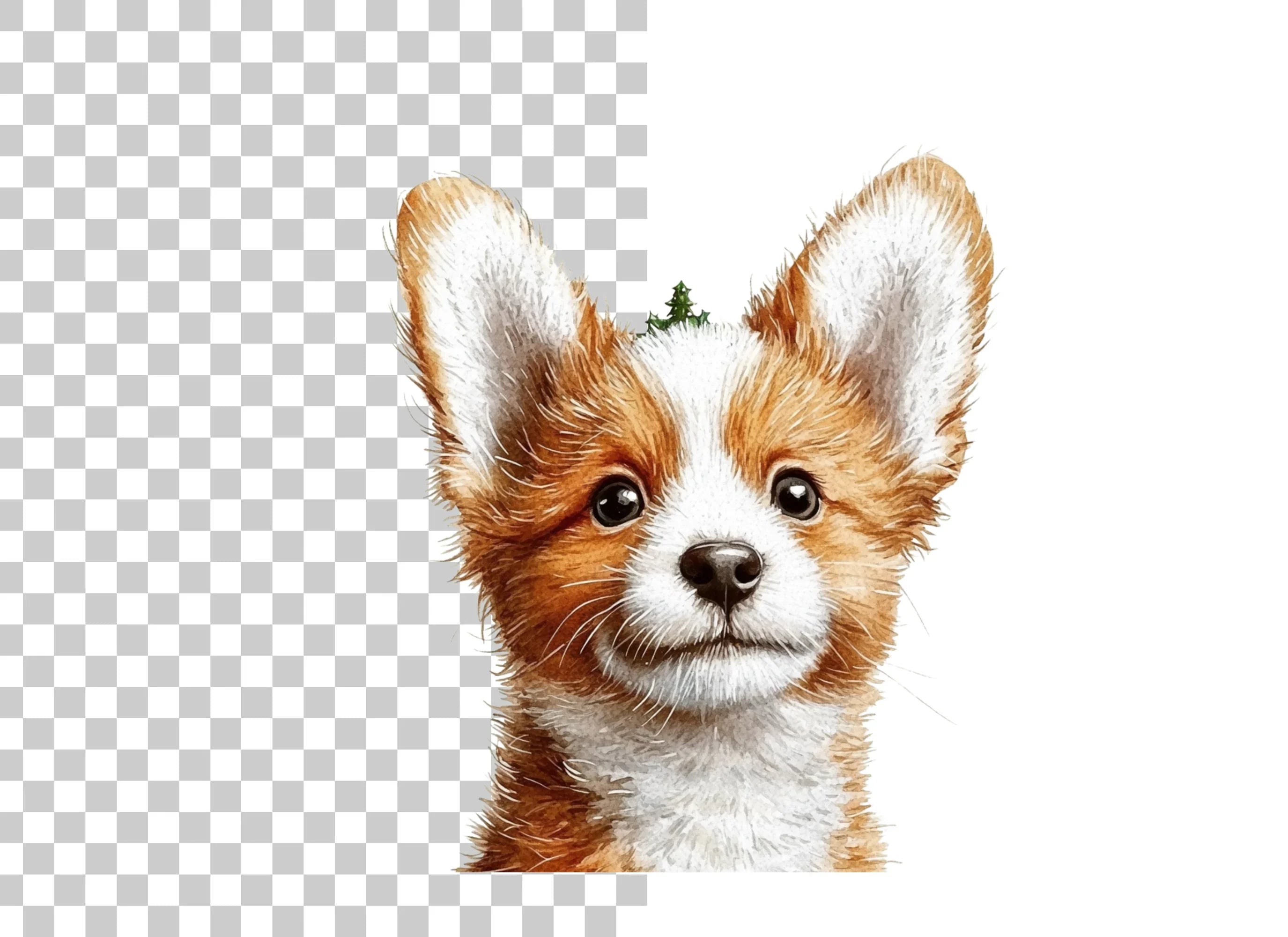 Cute Corgi Puppy Face Clipart Bundle