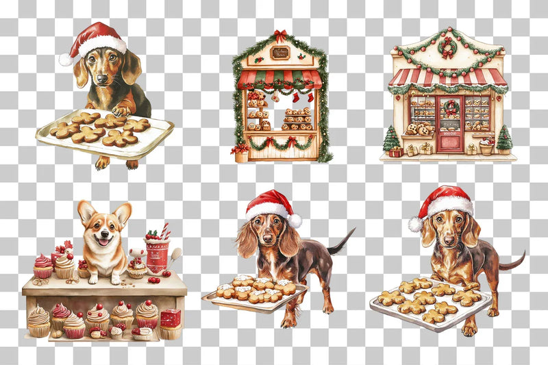 Christmas Dog Bakery & Market Clipart Bundle - CraftNest - Digital Crafting and Art
