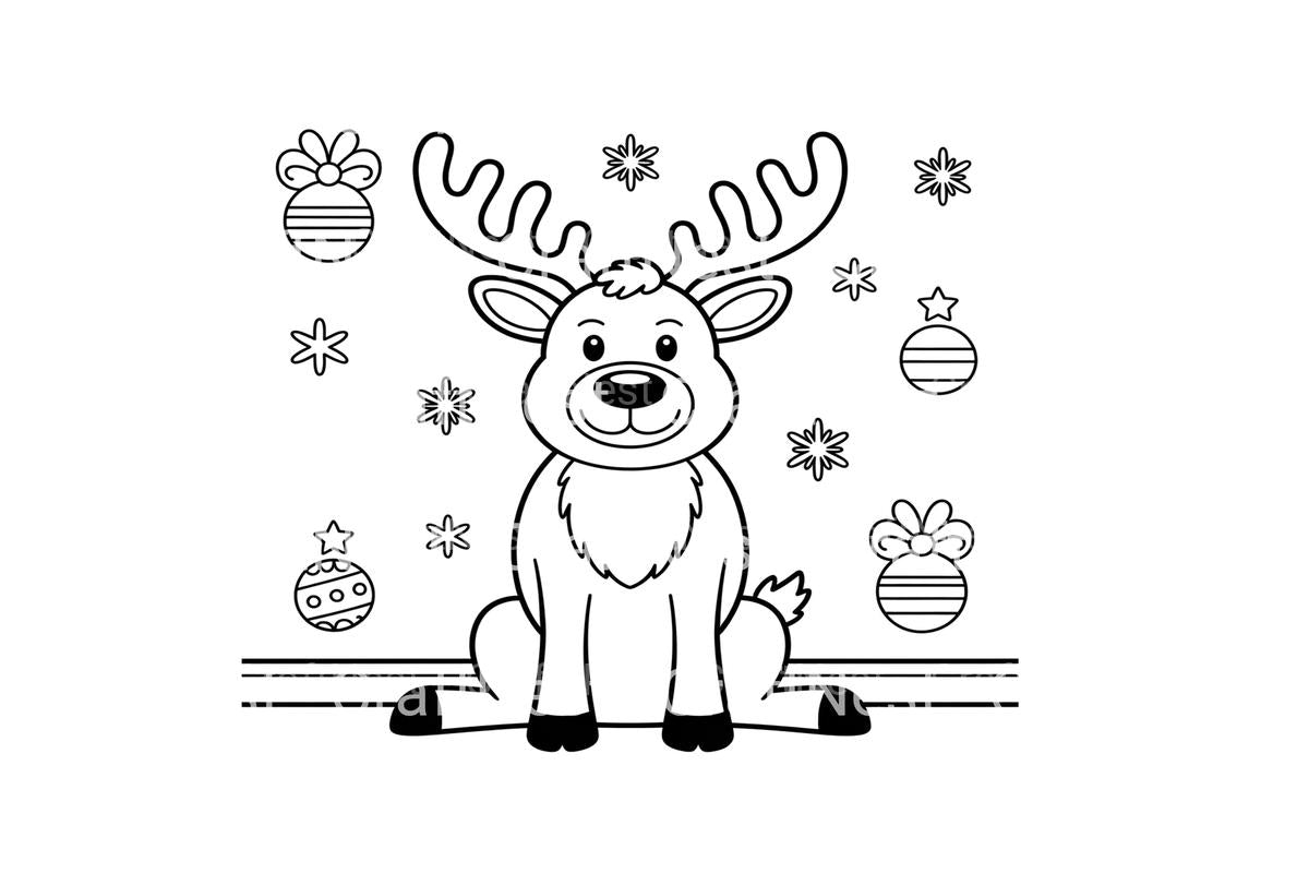 Cute Reindeer Winter Wonderland Coloring Books